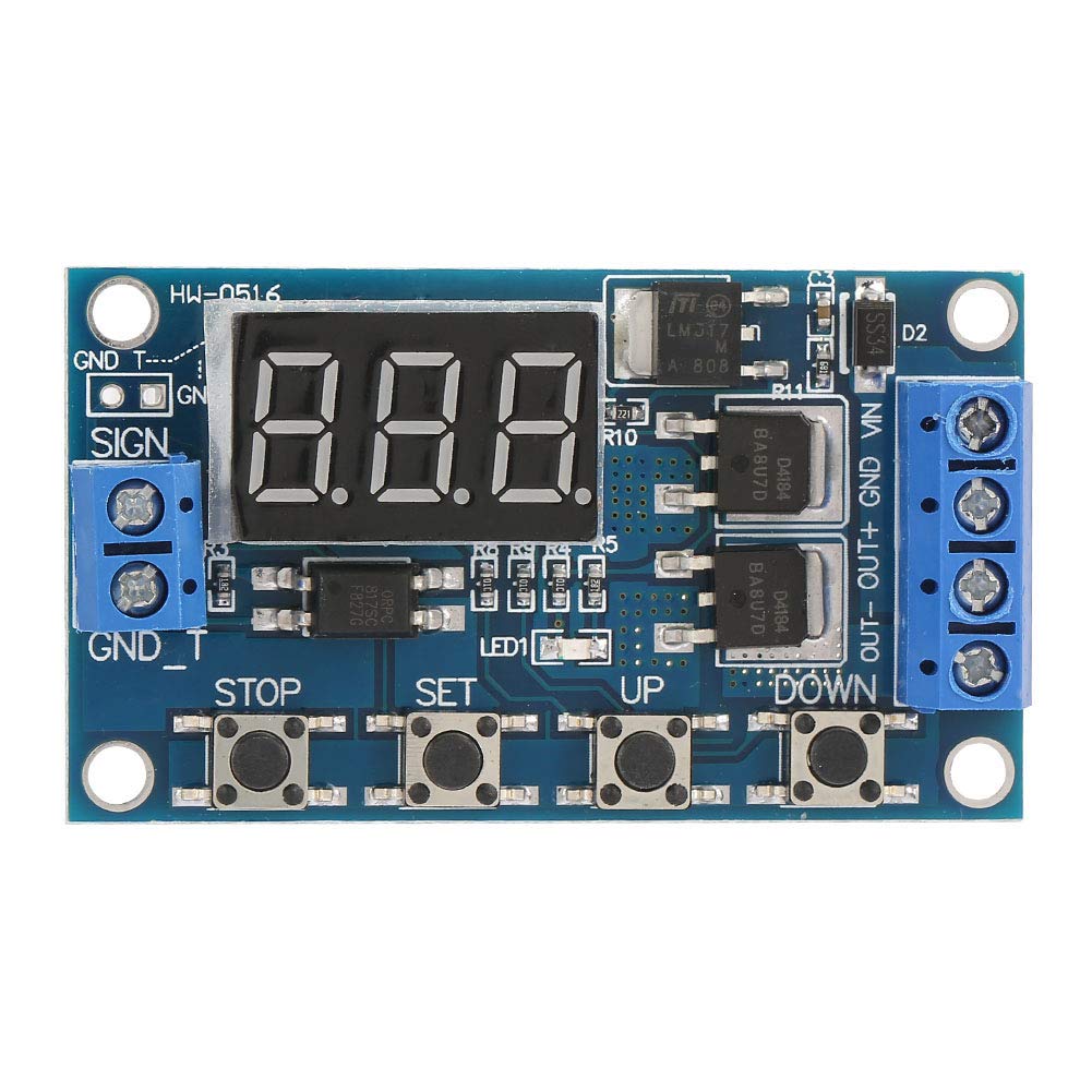 12V-24V Timer Relay Delay Controller Board - Adjustable Time Delay Relay with Dual MOS Control for Automotive, HVAC & Industrial Automation | Pulse Signal Cycle Timer Switch