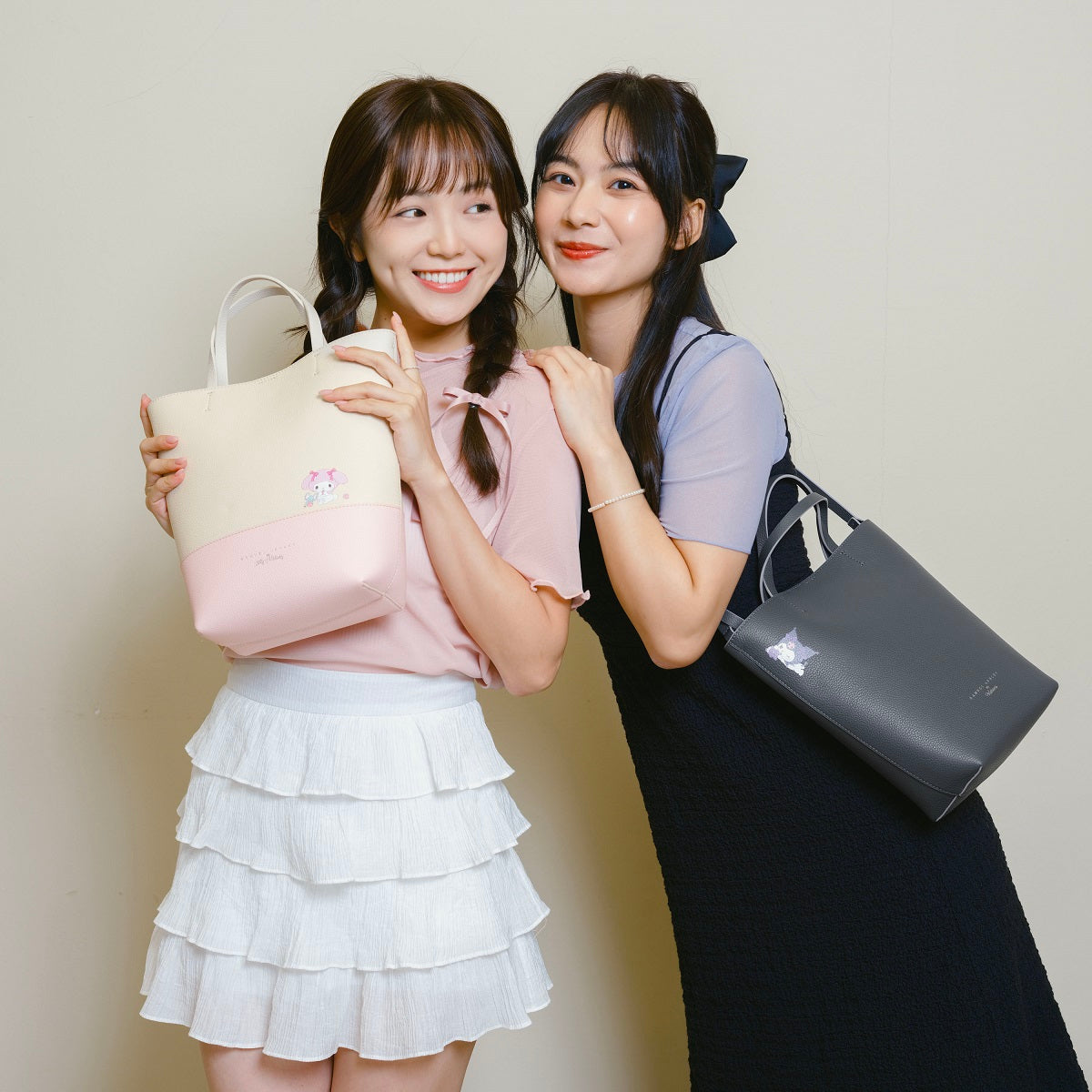 Samuel Ashley x Sanrio Characters Genuine Leather Tote Bag - Stylish Handbag for Women, Cute Kawaii Shopping Bag for Work, Travel & Daily Use