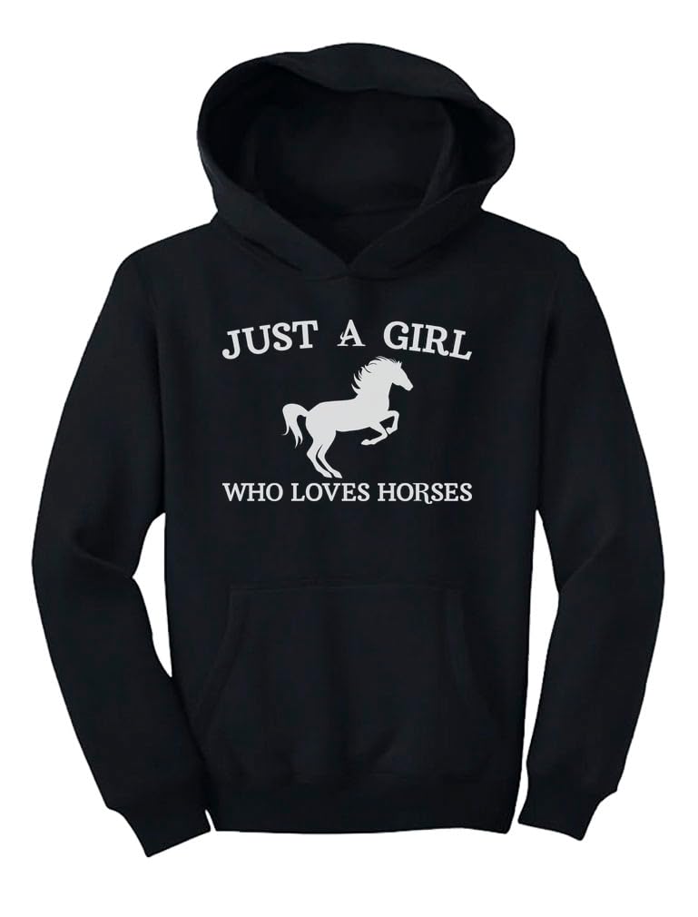 Just a Girl Who Loves Horses Hoodie - Cute Equestrian Horseback Riding Sweatshirt for Girls & Kids | Perfect Horse Lover Gift for Riding Lessons & Stable Visits