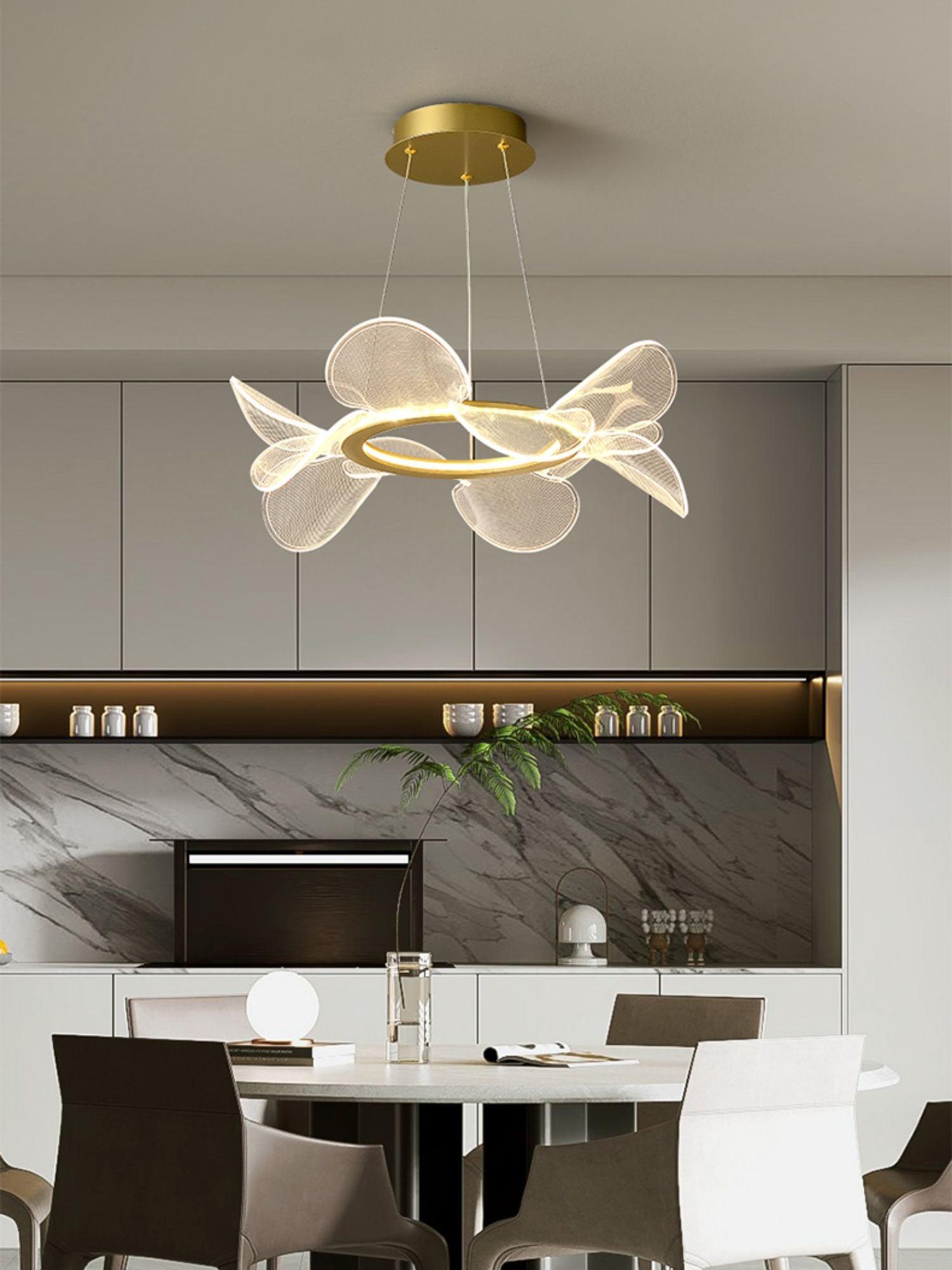 Bain Flying Flowers Chandelier - Elegant Crystal Ceiling Light Fixture for Dining Room, Bedroom & Living Room Decor | Modern Home Lighting Solution
