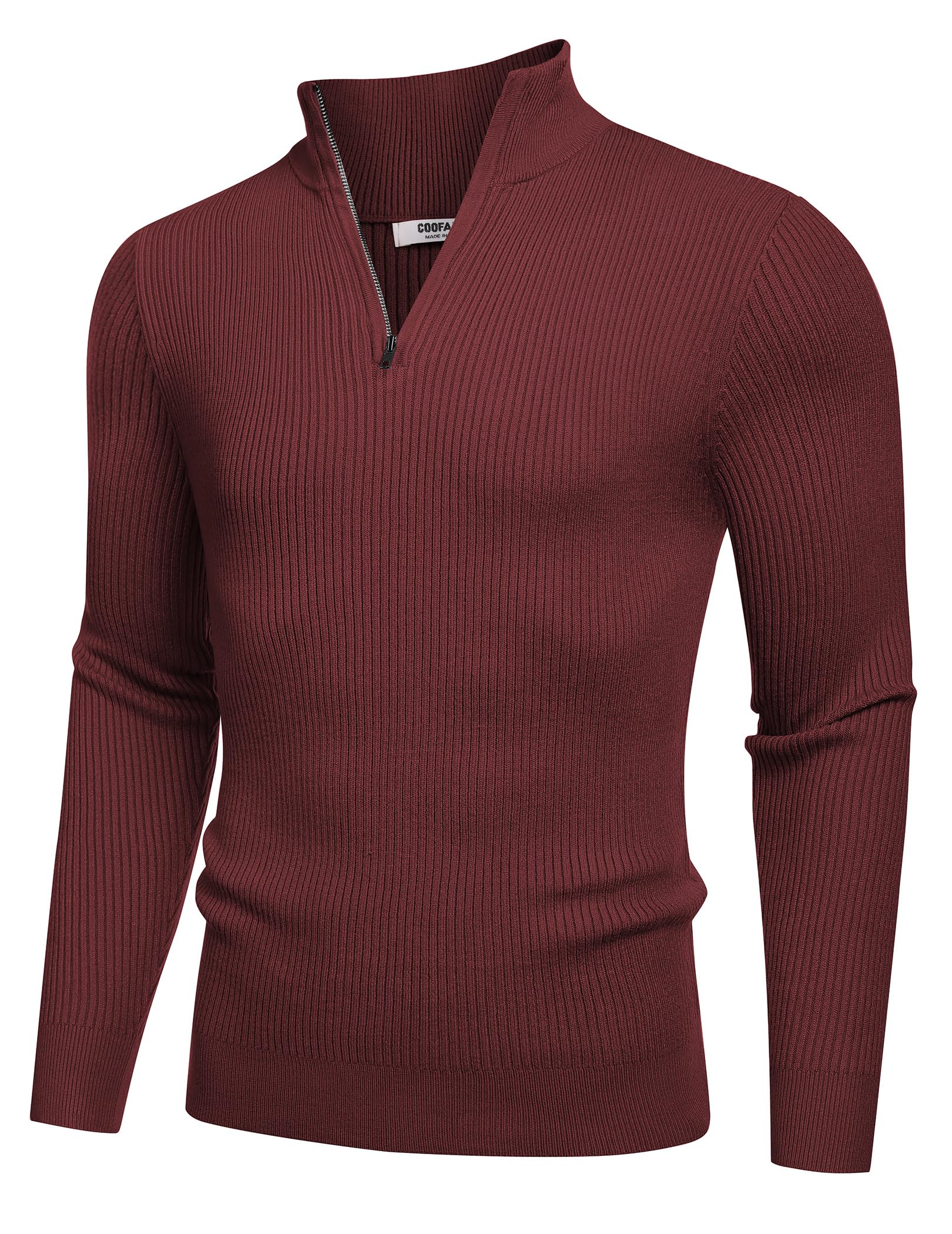 COOFANDY Men's Slim Fit Quarter Zip Sweater - Lightweight Mock Neck Pullover Knit Top for Casual Wear & Office Outfits | Perfect for Fall Layering and Business Casual Style