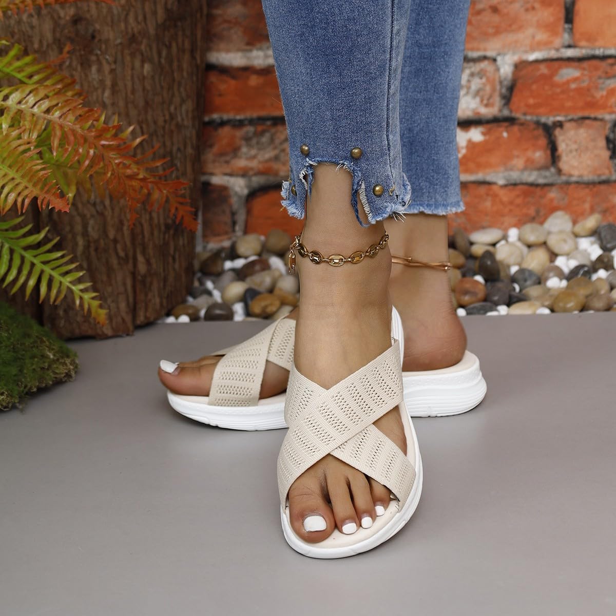 Women's Comfortable Casual Slip-On Sandals - Flat & Wedge Platform Beach Slippers for Summer | Perfect for Vacation, Poolside, and Outdoor Relaxation