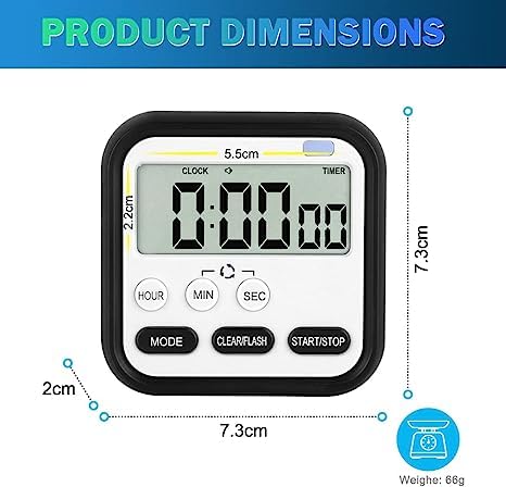 SNEHANH Multi-Function Digital Alarm Clock with Timer & Stopwatch - Blue Study Timer for Students, Postgraduate Exam Preparation, Time Management Tool - Perfect for Home, Office, and Classroom Use