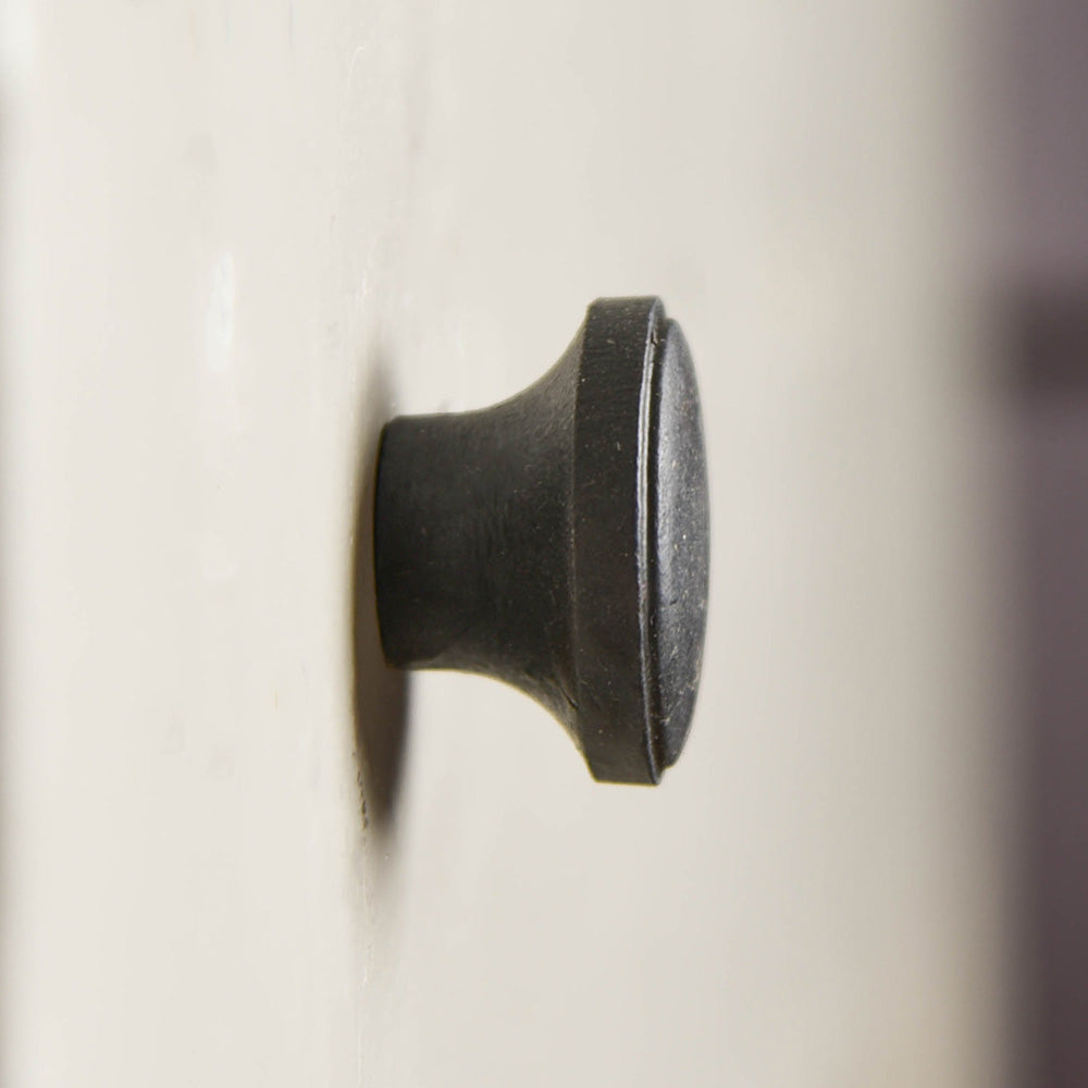 Forged Black Beeswax Flat Round Cabinet Knob - Vintage Style Drawer Pulls for Kitchen Cabinets, Dressers & Furniture Hardware