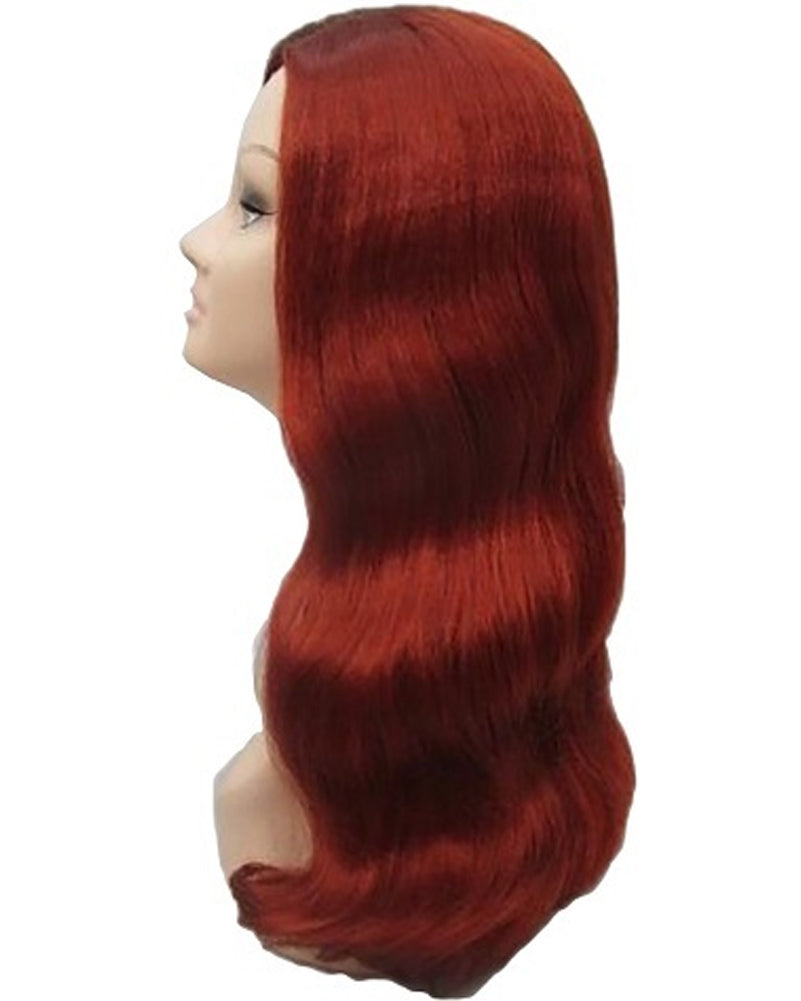 40s Rita Glamour Long Auburn Wig - Vintage Style Synthetic Hairpiece for Cosplay, Halloween & Costume Parties | Perfect for 1940s Retro Looks, Themed Events & Fashion Photography
