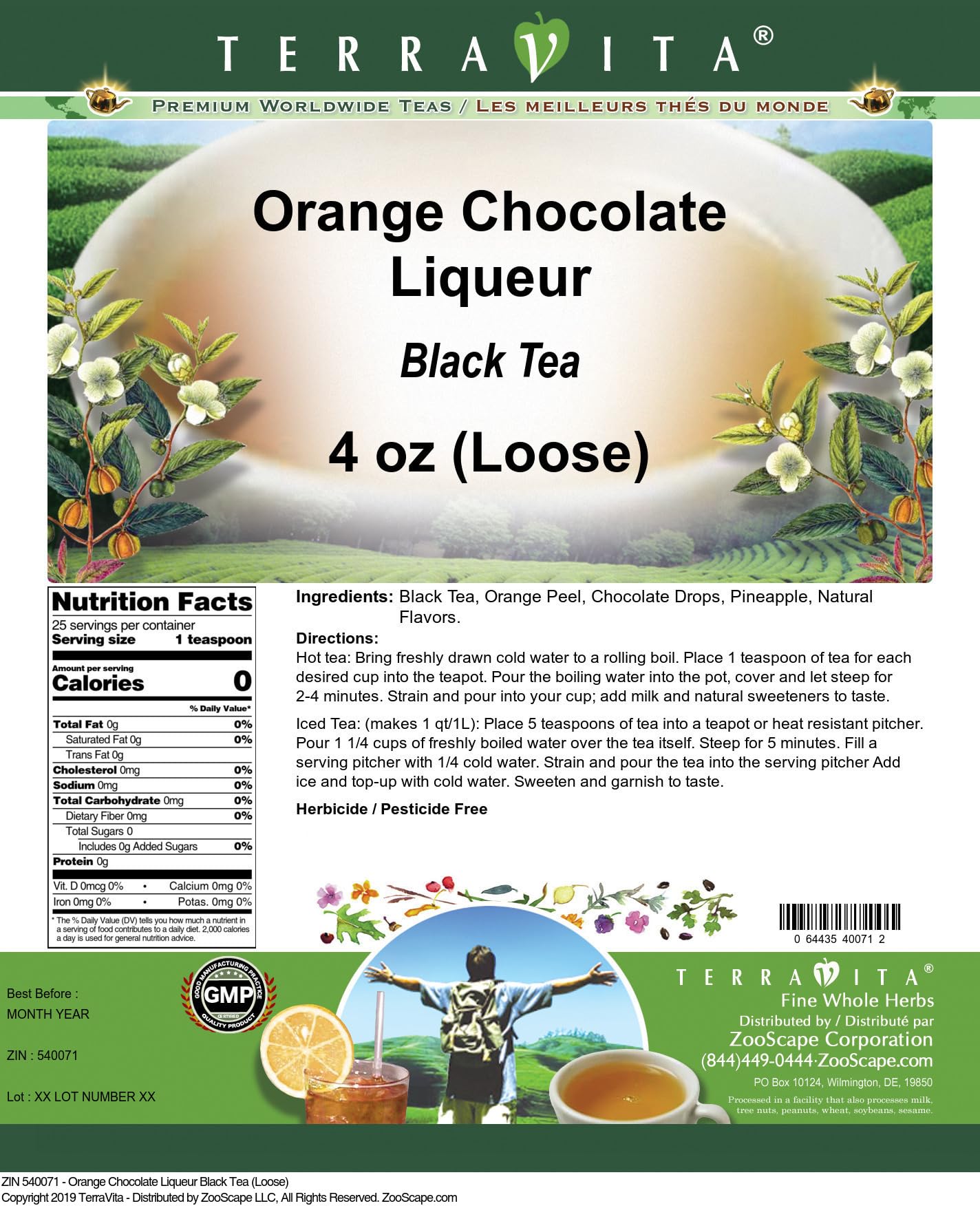 Premium Orange Chocolate Liqueur Black Tea Loose Leaf - 4 oz (ZIN: 540071) - Perfect for Afternoon Tea, Gift Giving & Relaxation Moments