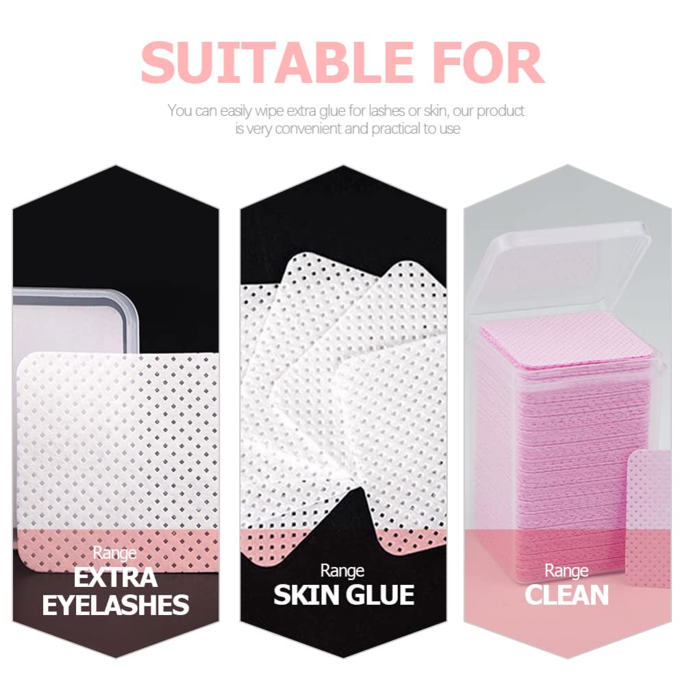 Beaupretty Professional Makeup Wipes & Eyelash Extension Cleanser - Gentle Glue Remover, Lint-Free Nail Pads & Polish Remover Wipes - Perfect for Lash Glue Cleaning & Extension Maintenance - Ideal for Salon, Spa & Home Use