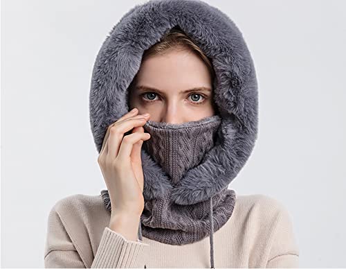 Women's Fleece Ski Mask Balaclava - Winter Face Cover Hood with Neck Protection for Skiing, Snowboarding, Hiking & Dog Walking - Cold Weather Outdoor Sports Gear