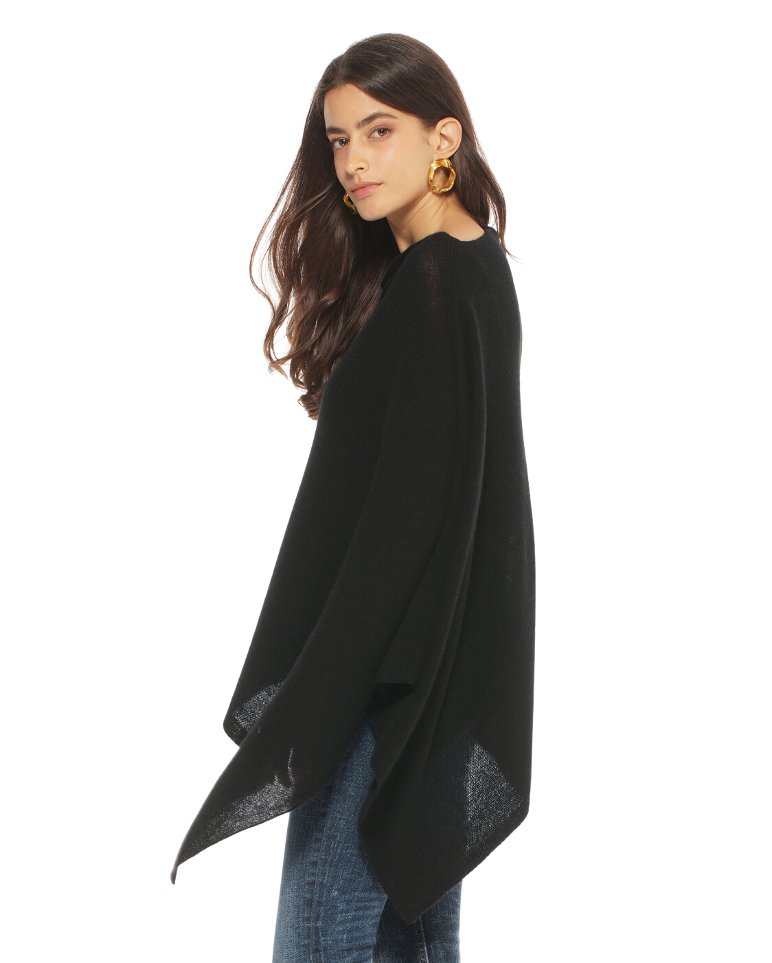 Luxury Women's Pure Cashmere Poncho - Soft & Warm Winter Shawl Wrap - Perfect for Travel, Office & Evening Outfits