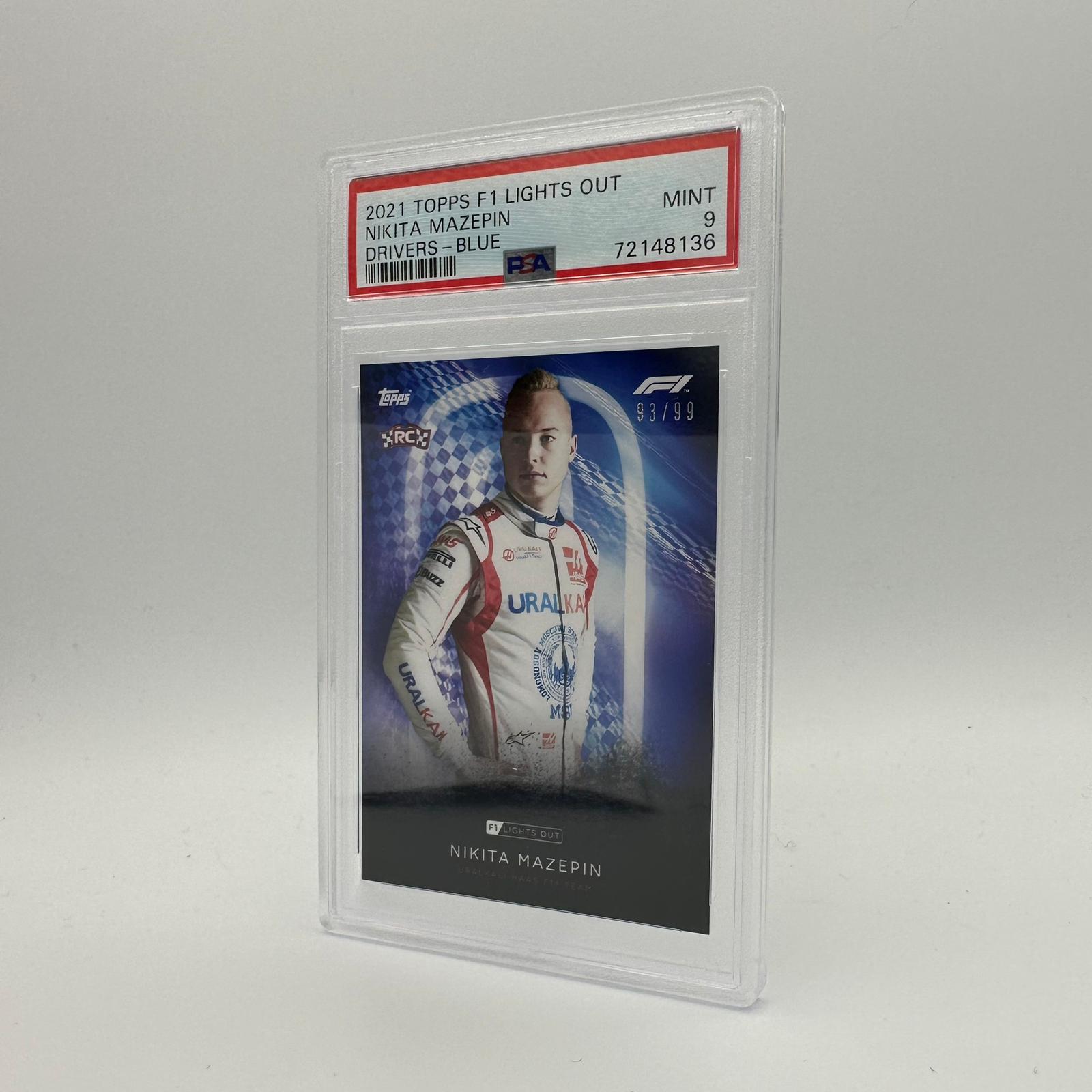 PSA 9 Graded 93/99 Nikita Mazepin Blue Parallel Racing Driver Card - Perfect for Collectors, Sports Memorabilia Enthusiasts, and F1 Racing Fans