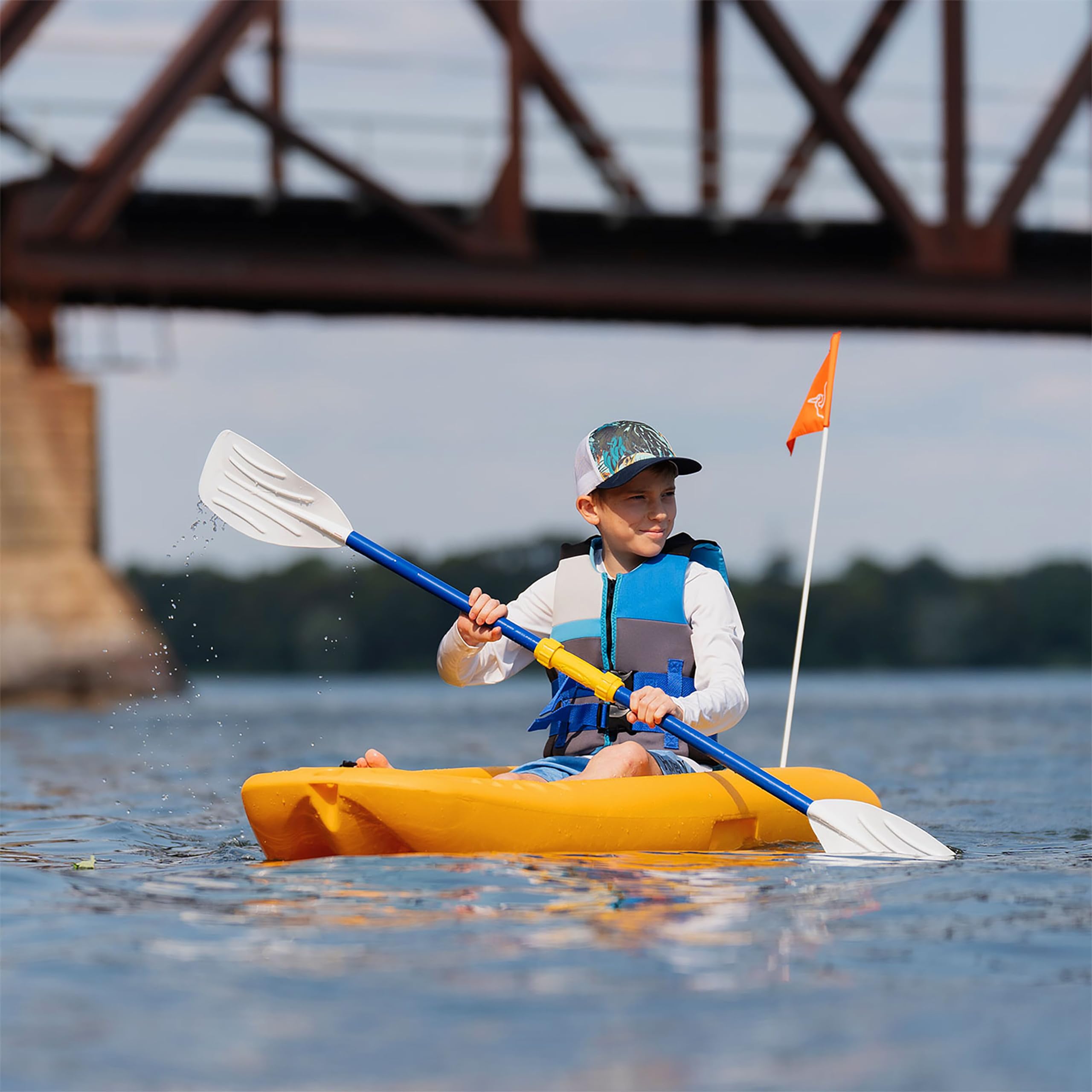 Pelican Solo 6 Feet Sit-on-Top Youth Kayak for Kids | Lightweight & Durable Kids Kayak with Paddle & Accessories | Perfect for Lakes, Rivers & Beginner Paddling Adventures