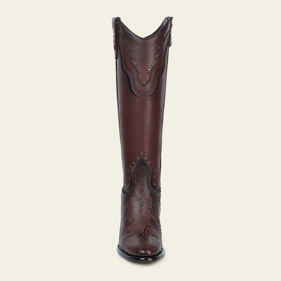 4V14PH Women's Cuadra Chocolate Western Cowgirl Python Leather Boots - Stylish & Comfortable for Rodeo, Country Dance & Cowgirl Fashion