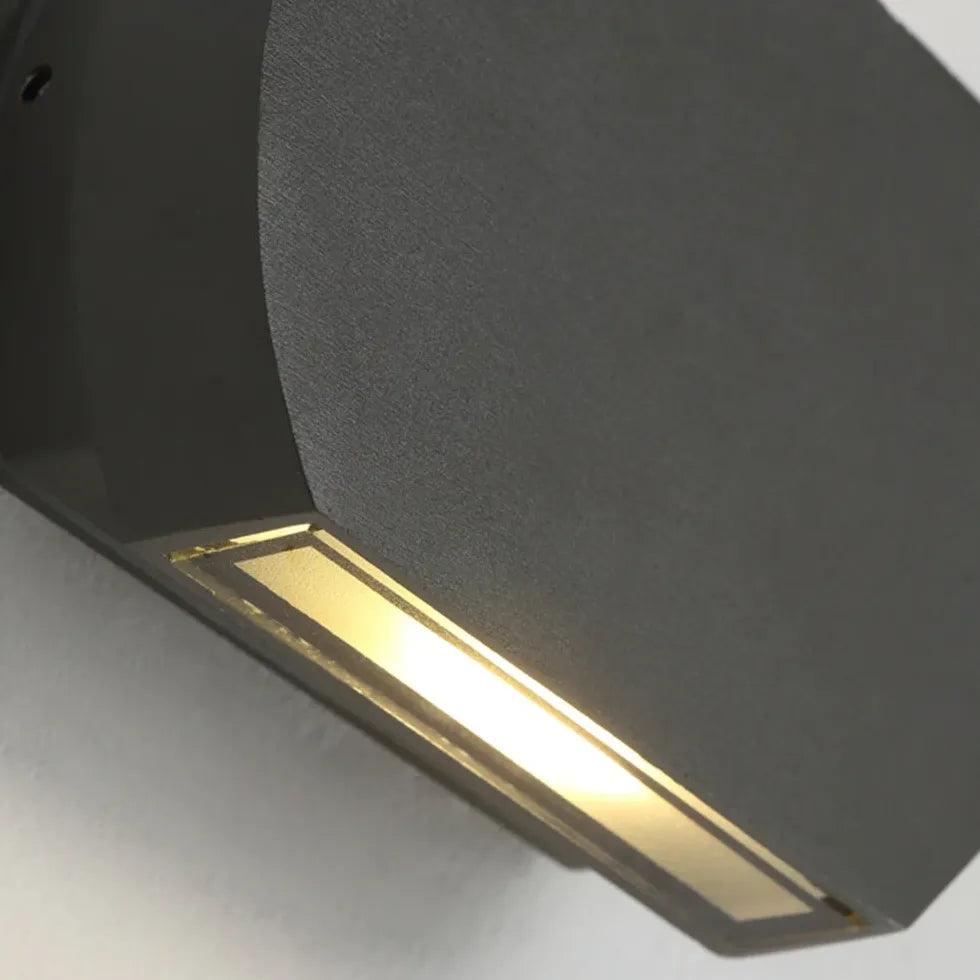 Minimalist Geometric Wall Sconce - Modern Up and Down LED Light Fixture for Bedroom, Living Room & Hallway Lighting