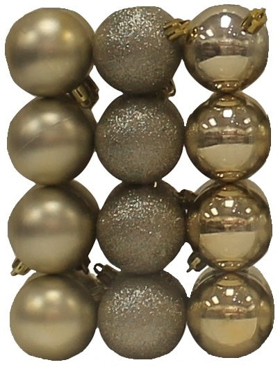24 Pack of 50MM Shatterproof Christmas Ball Ornaments - Gold, Champagne, Silver Holiday Decorations for Tree, Home & Party Decor