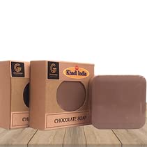 Gauranga Khadi Chocolate Soap 150g (Pack of 2) - Premium Handmade Herbal Soap with Cocoa for Soft, Smooth & Moisturized Skin - Natural Aromatic Bath Soap for Men & Women - Perfect for Dry Skin Care, Spa Day & Gift Sets