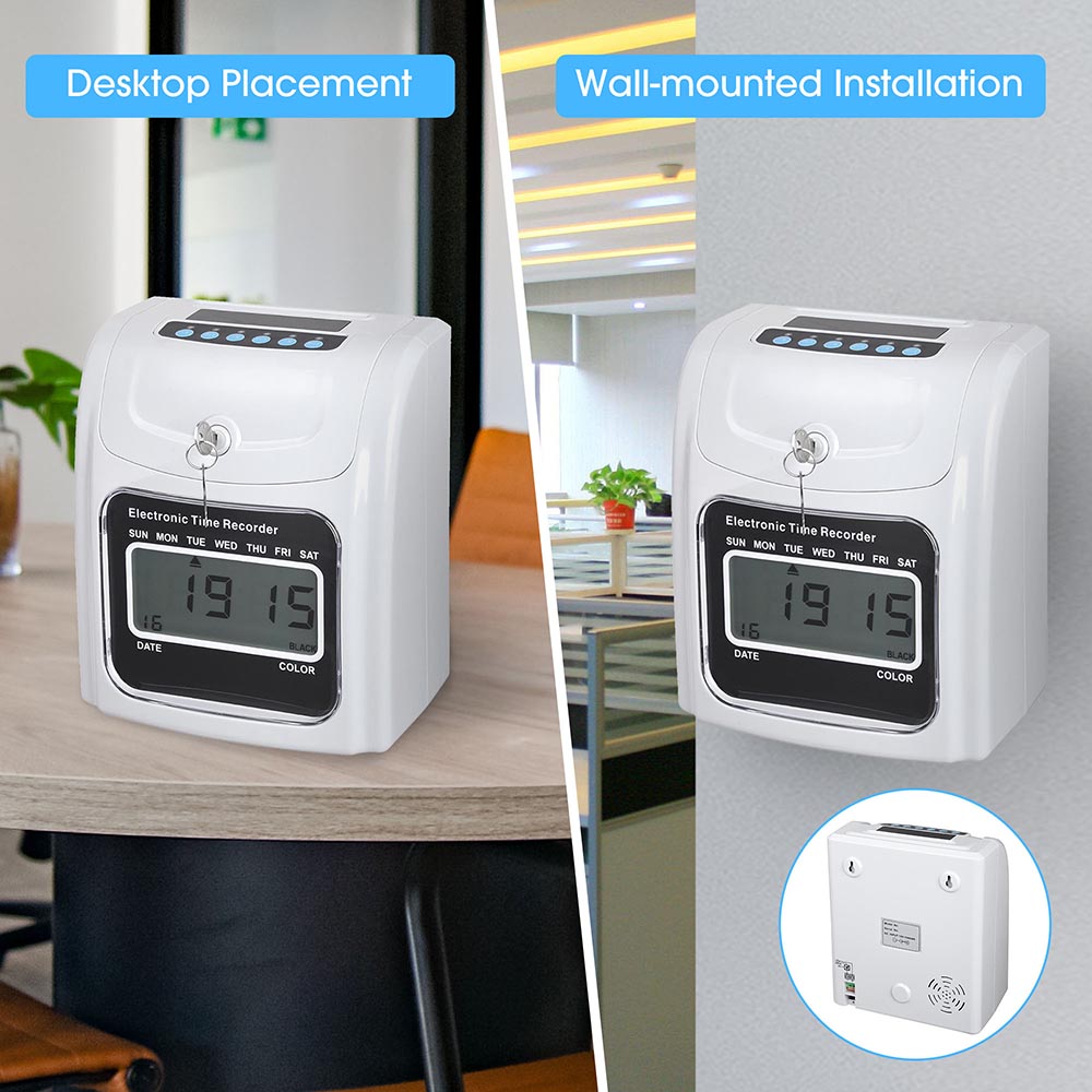TheLAShop Employee Time Clock Punch - Weekly & Monthly Time Card System with 100 Cards - Perfect for Small Business, Office, and Retail Staff Attendance Tracking