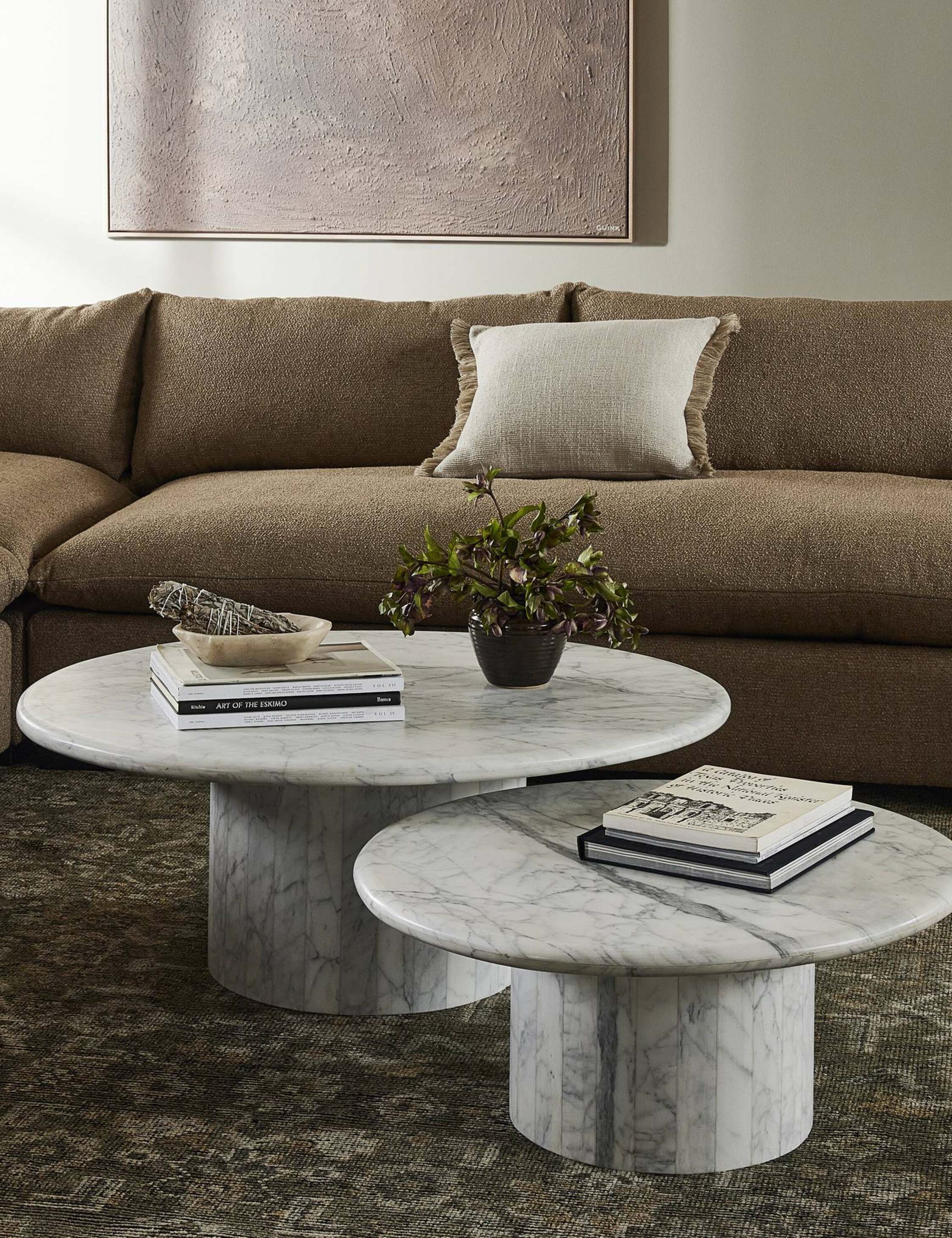 Bonastre Nesting Coffee Table Set of 2 - Modern Side Tables for Living Room, Bedroom & Office - Space Saving Furniture with Stylish Design