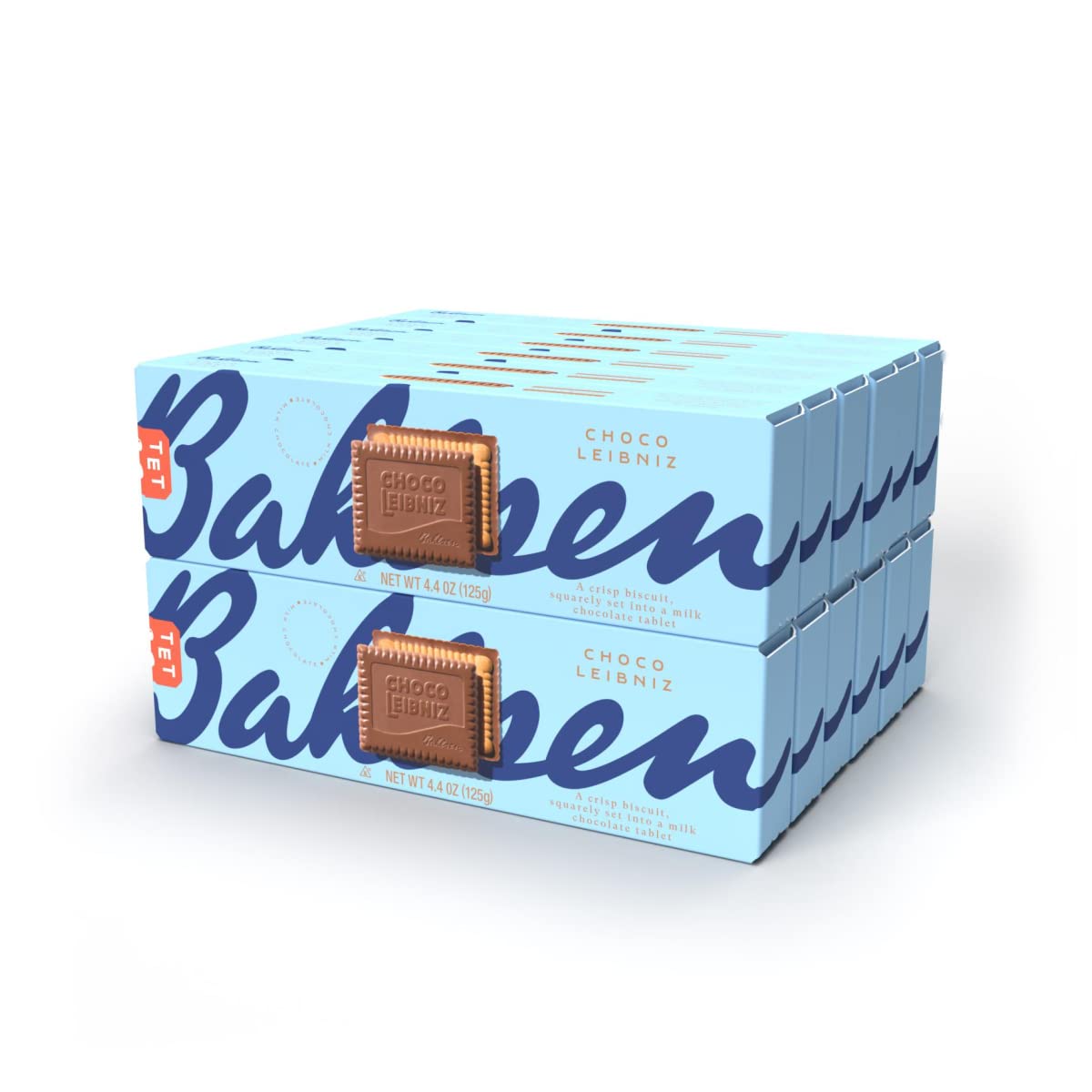 Bahlsen Choco Leibniz Milk Chocolate Cookies (12 Pack) - Crunchy Butter Biscuits with Rich European Chocolate Layer - 4.4 oz per Box - Perfect for Gifts, Tea Time & Office Snacks