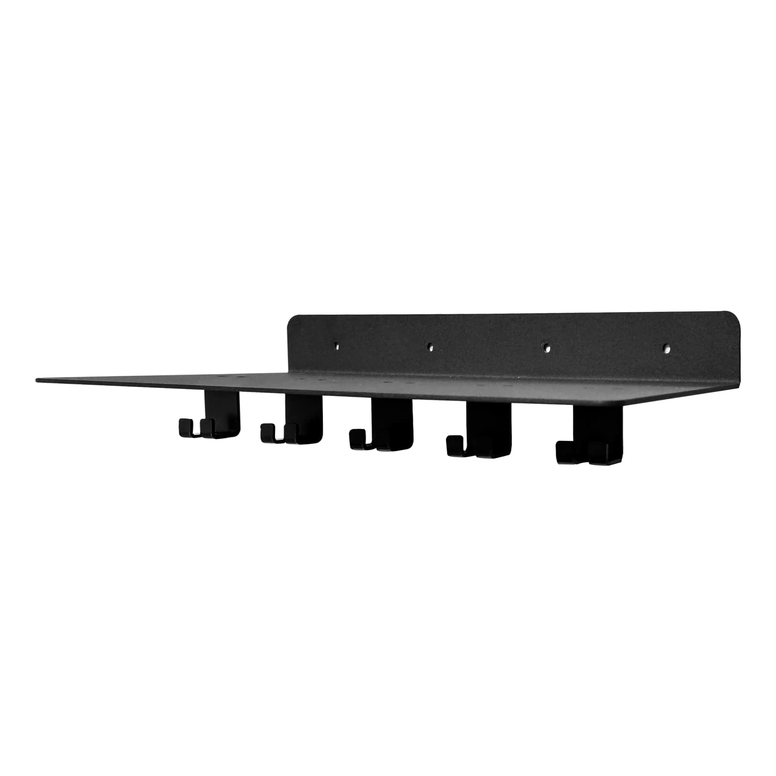 Tonal Accessories Shelf Organizer - Wall Mounted Gym Storage Rack with Hooks, Black Floating Shelves for Home Gym Equipment | Perfect for Organizing Dumbbells, Resistance Bands & Yoga Mats