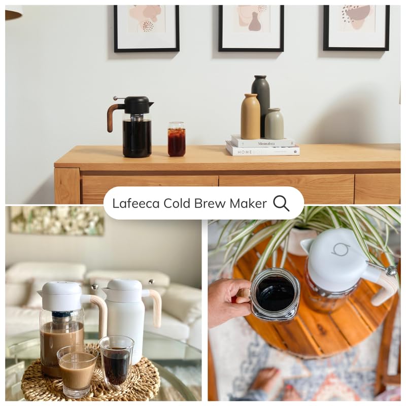 Premium Cold Brew Coffee Maker & Iced Tea Brewer - 1500ml/51oz Stainless Steel Dual Filter System with Airtight Tritan Pitcher (Black) - Perfect for Home, Office & Outdoor Use
