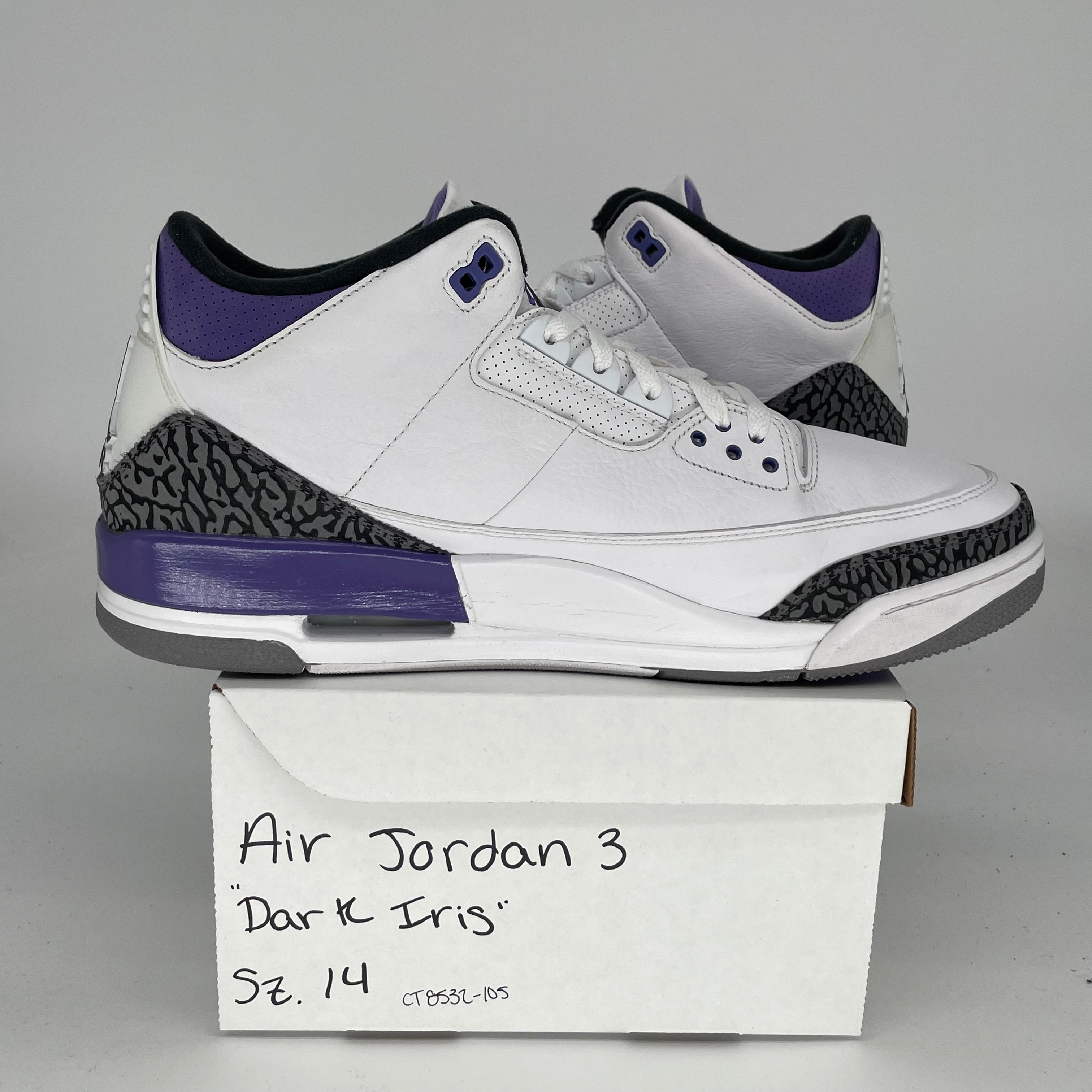 AIR JORDAN 3 DARK IRIS Men's Basketball Shoes - Size 14 (CT8532-105) - Retro Sneakers for Running, Gym & Streetwear Fashion