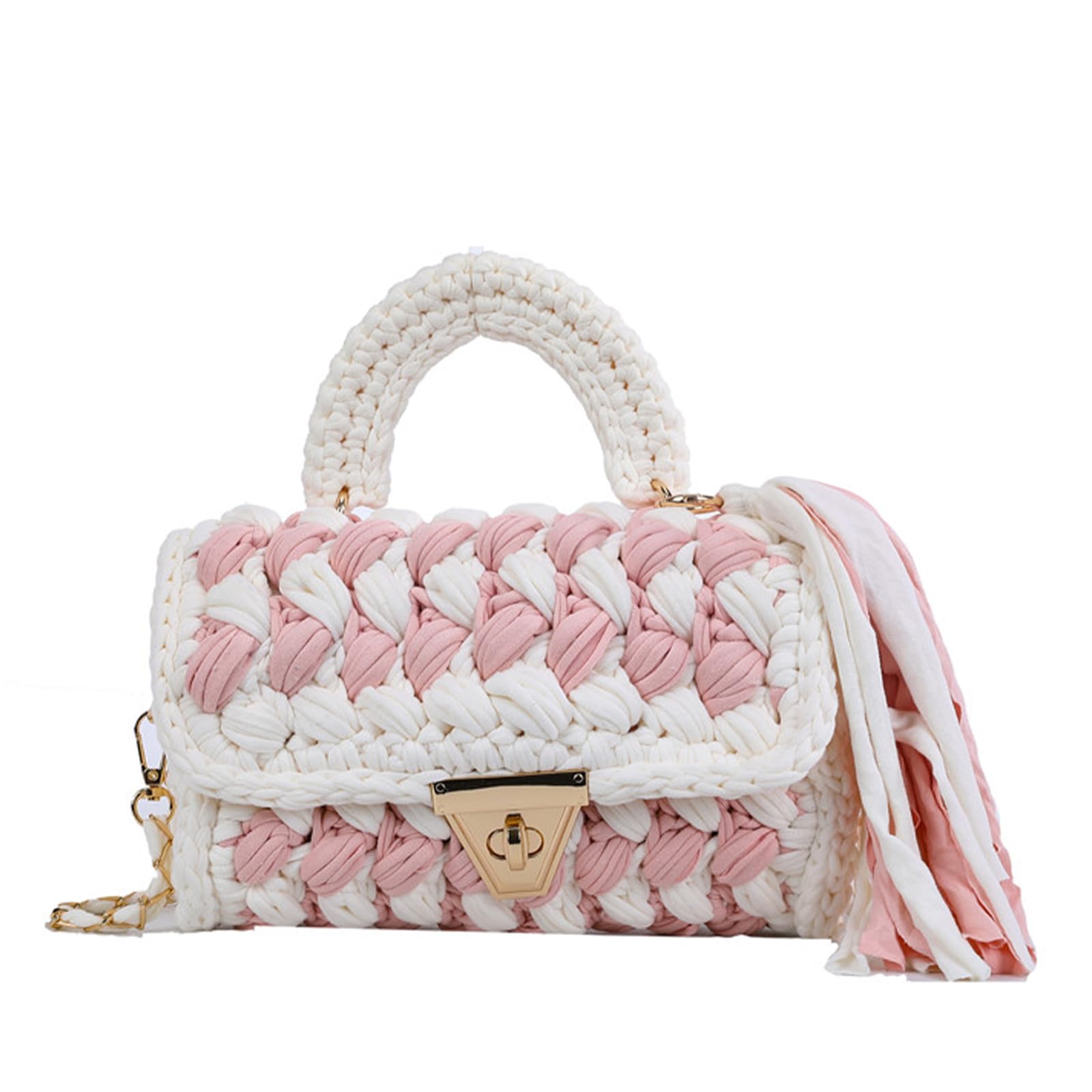Colorful Crochet Crossbody Bags for Women - Boho Knit Purse for Daily Use