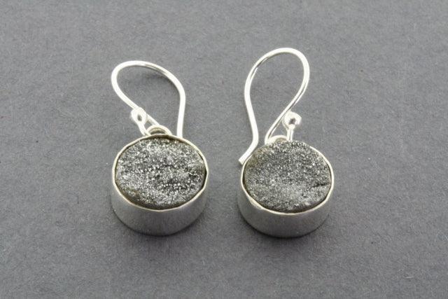Amethyst Druzy Earrings Sterling Silver – Elegant Purple Gemstone Jewelry for Women, Perfect for Parties & Gifts