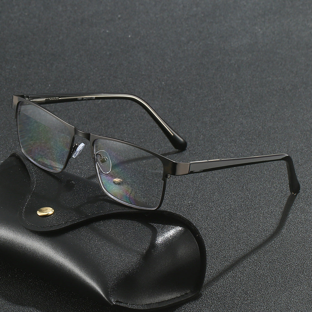 Men's Classic Metal Frame Anti Blue Light Reading Glasses - Stylish & Protective for Computer Work, Gaming & Screen Time