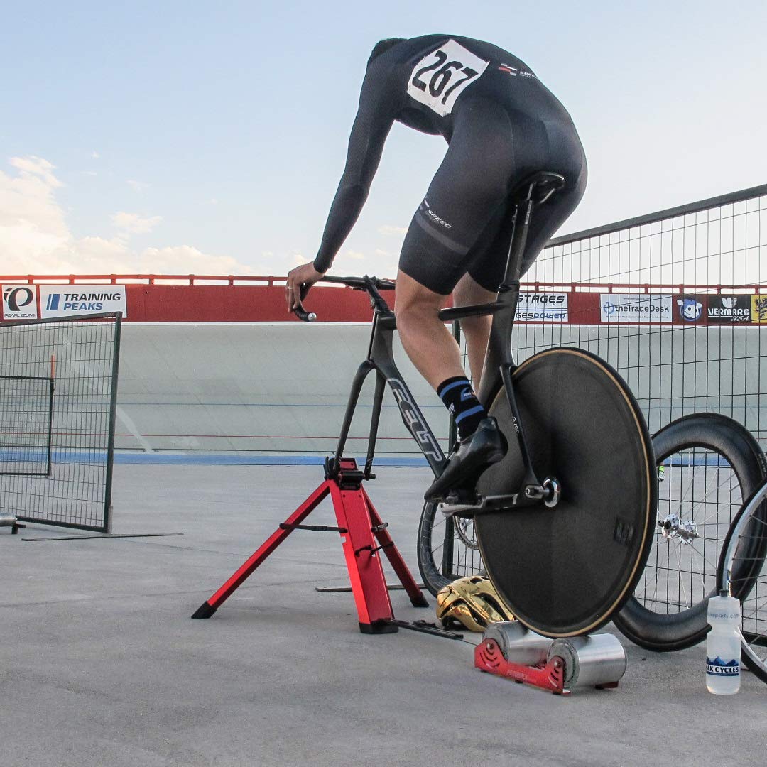 Feedback Sports Omnium Zero-Drive Lightweight Portable Bike Trainer - Zero Resistance for High-Speed Spinning & Realistic Road Feel | Indoor Cycling Training for Home, Gym, or Professional Use