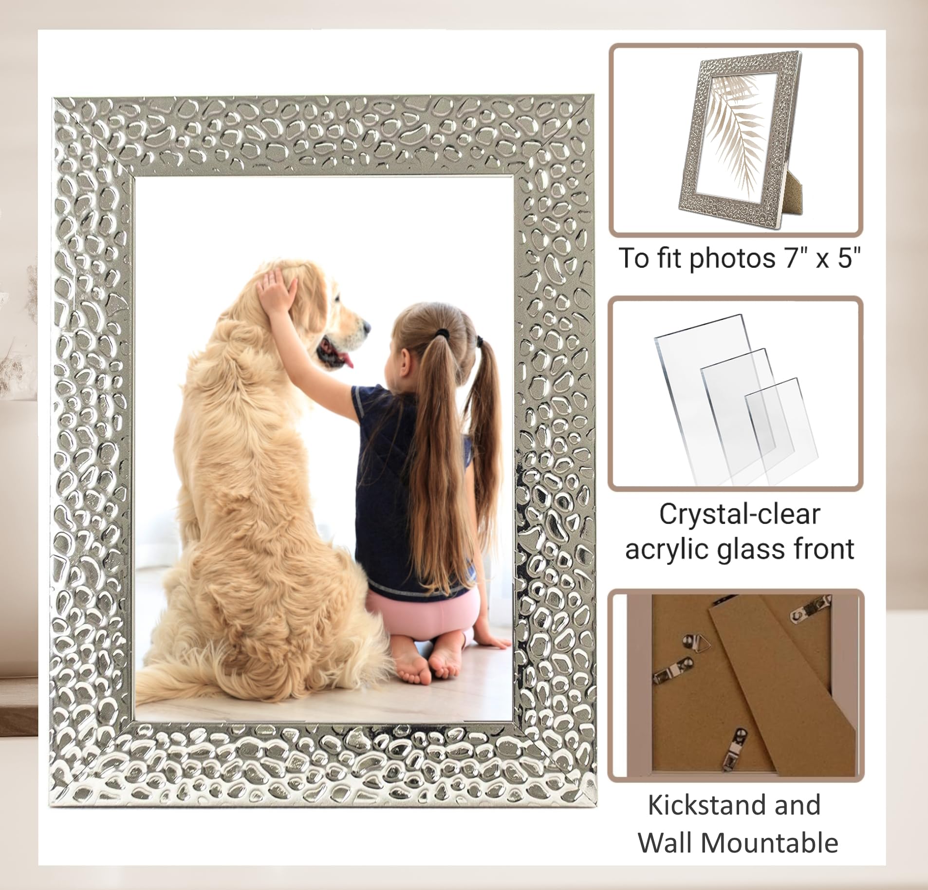 5x7 Photo Frame - Self Standing & Wall Mountable Picture Frame for 5x7 Photos - Perfect for Home Decor, Office Display, and Gift Giving