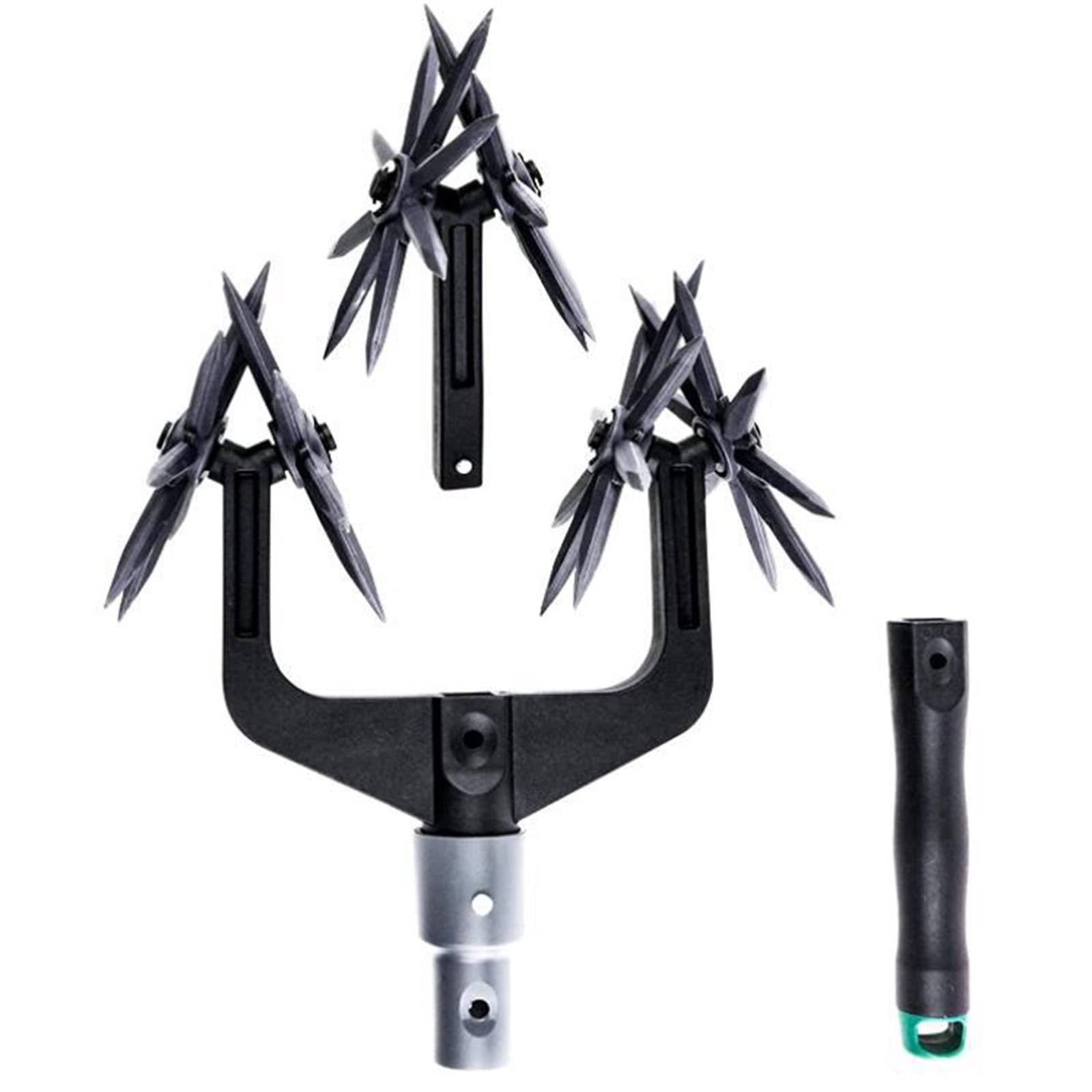 Heavy Duty 3-Tine Rotary Cultivator Tool - Detachable Handle Garden Soil Tiller for Weeding, Aeration & Soil Turning - Perfect for Garden, Balcony, Orchard, Patio & Lawn Care (Ideal for Vegetable Beds, Flower Gardens & Landscaping Projects)