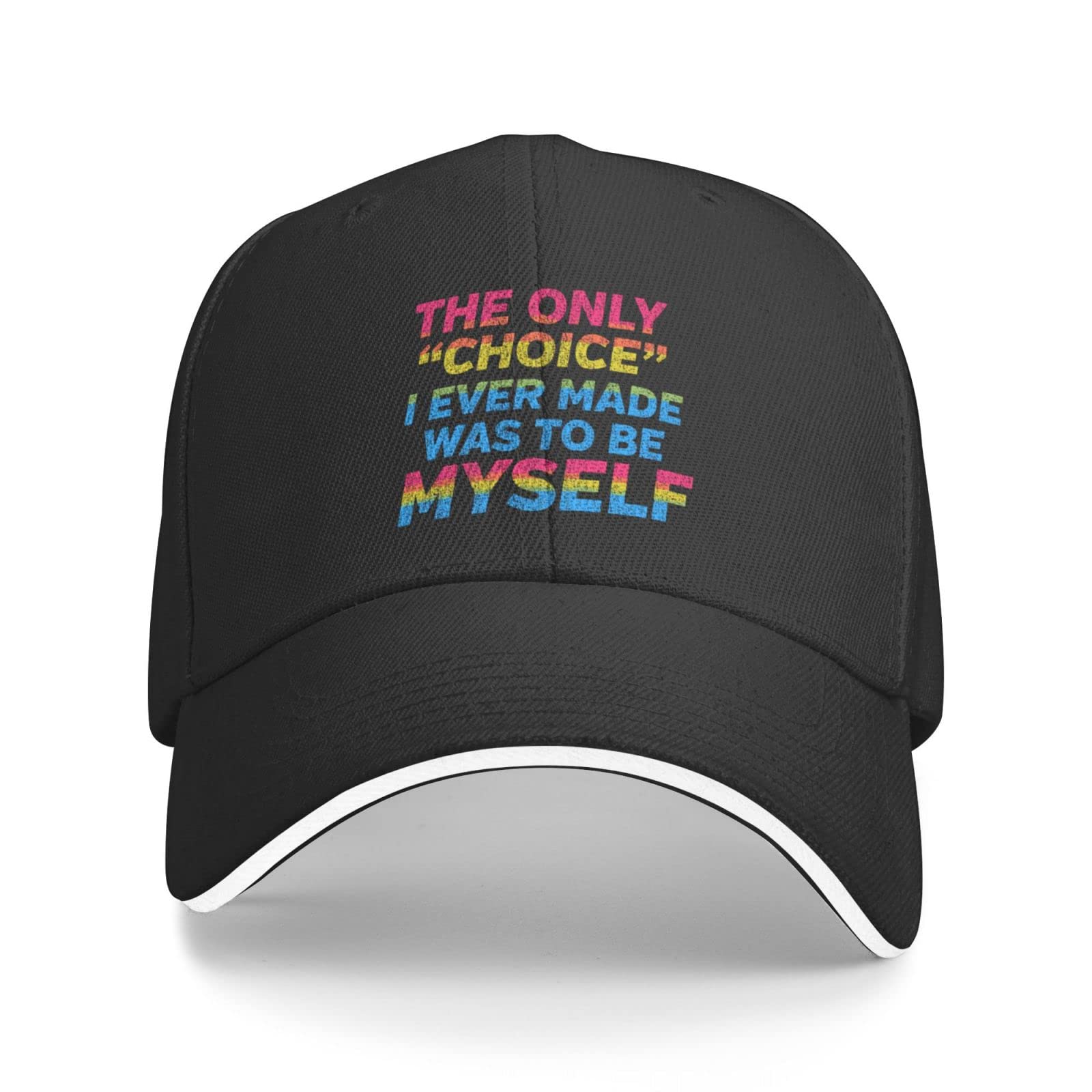Be Myself Pansexual Pride Baseball Cap - LGBTQ+ Trucker Hat for Men & Women - Black Pansexual Flag Design - Perfect for Pride Parades, Festivals & Everyday Wear