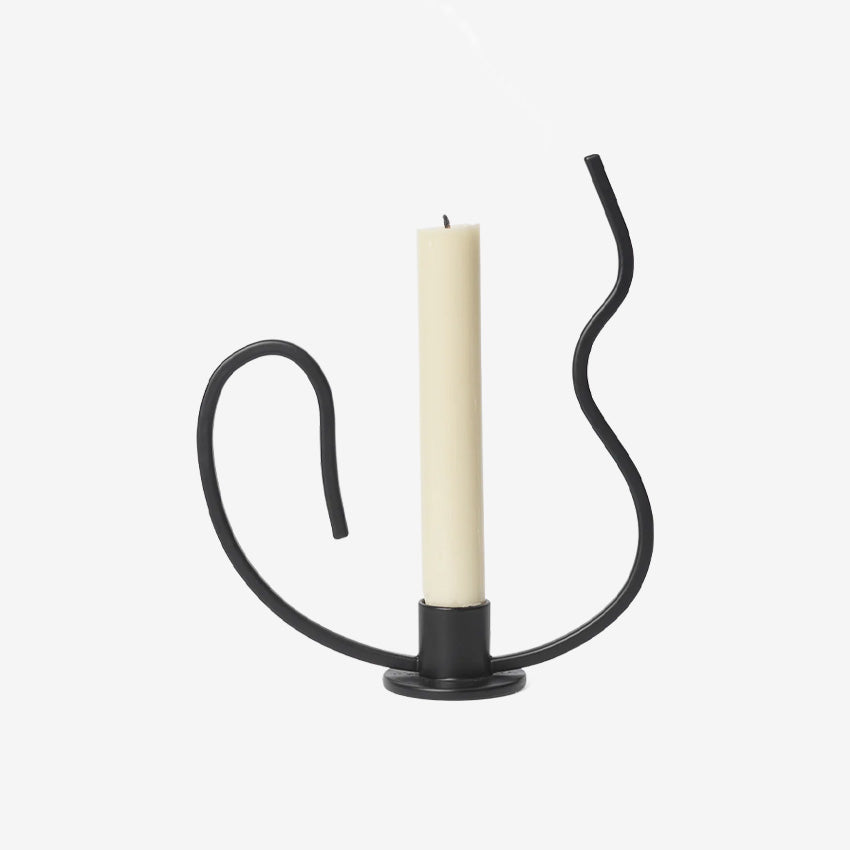 ferm LIVING Valse Candle Holder - Modern Scandinavian Home Decor for Dining Table, Wedding Centerpiece & Cozy Living Room Ambiance