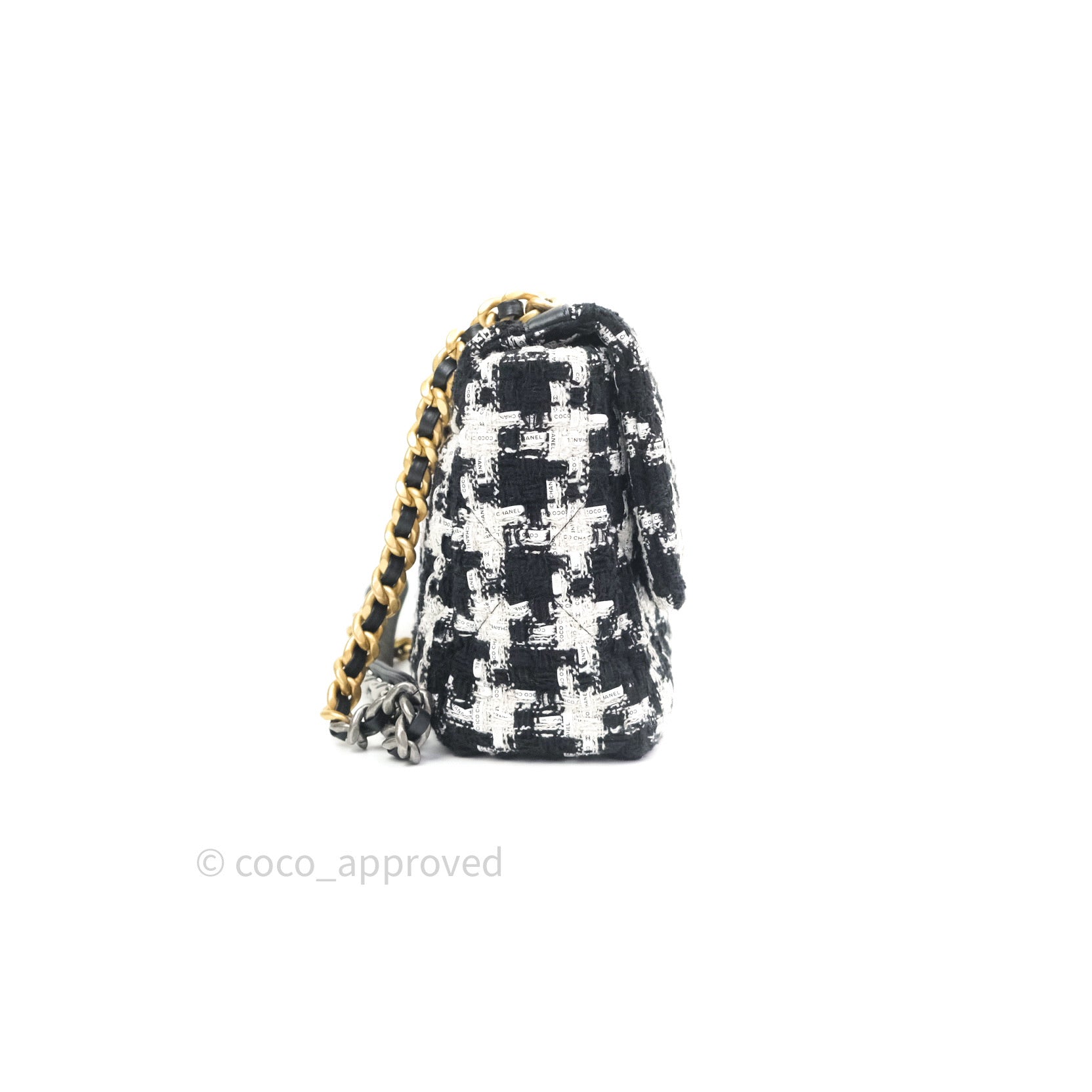 Chanel 19 Medium Flap Bag - White Tweed with Ribbon & Mixed Hardware - Luxury Designer Handbag for Women, Perfect for Parties, Weddings & Everyday Elegance