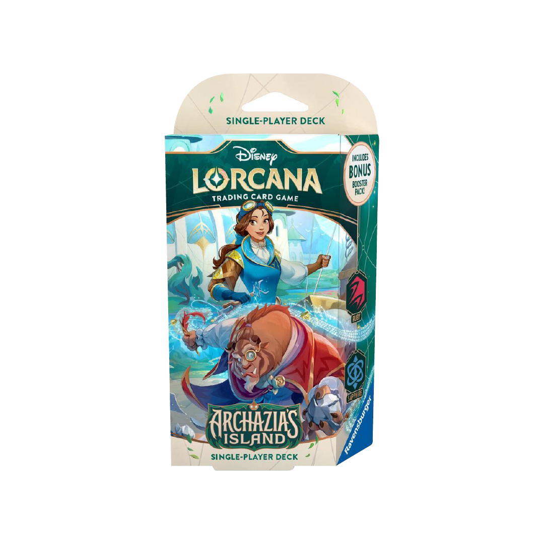 Disney Lorcana Archazia’s Island Starter Deck - Ruby & Sapphire Trading Card Game | Collectible TCG for Beginners & Fans | Perfect for Game Nights & Tournaments