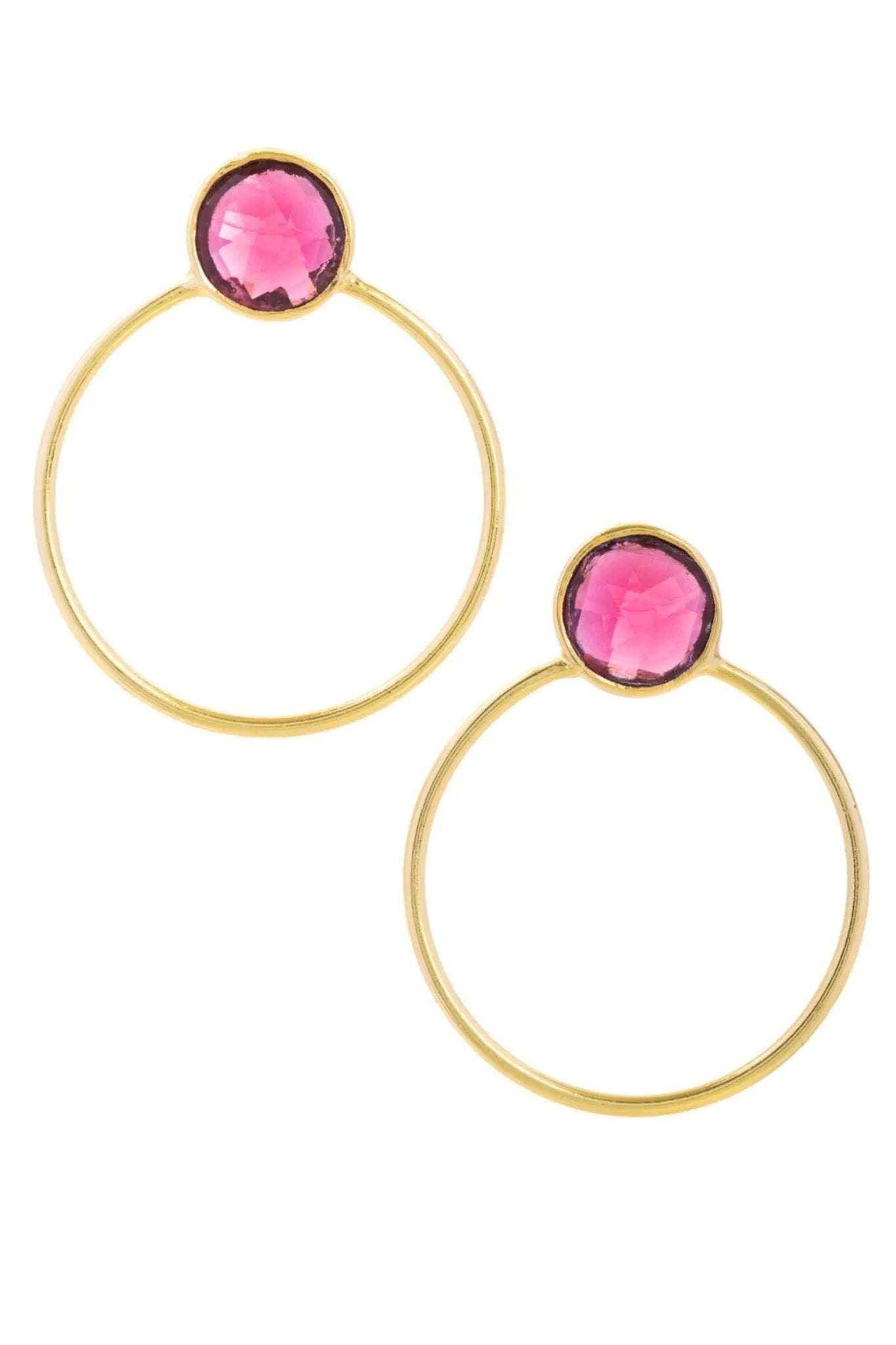 Gemstone Stud Hoop Earrings for Women - Dainty Gold/Silver Hoops with Natural Stones - Perfect for Everyday Wear, Gift Giving & Special Occasions
