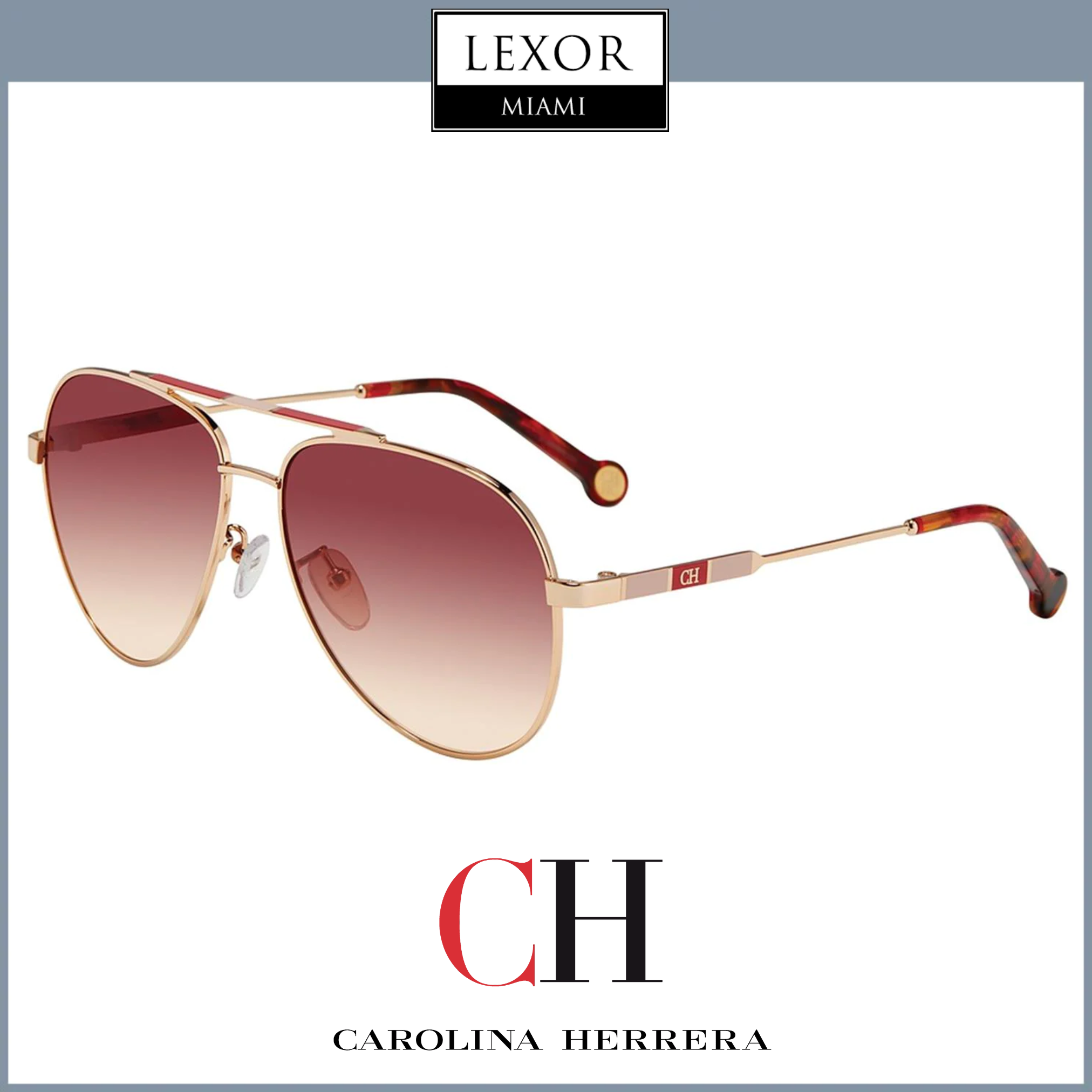 Carolina Herrera SHE150 Women's Sunglasses - UV Protection, Fashionable & Lightweight for Outdoor Activities, Beach & Driving