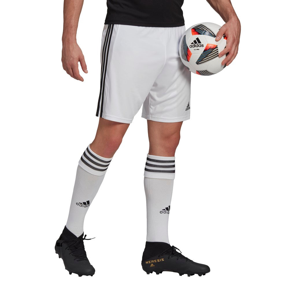 Adidas Youth Squadra 21 Athletic Shorts for Boys - White Sports Shorts for Running, Basketball & Gym Workouts