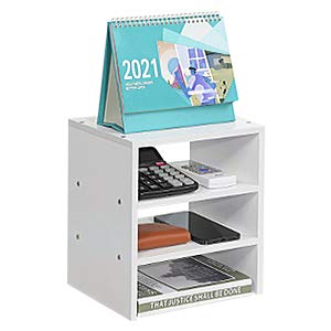 Wooden Monitor Stand 3-Tier Desk Organizer for Computer & Laptop - Home Office Use