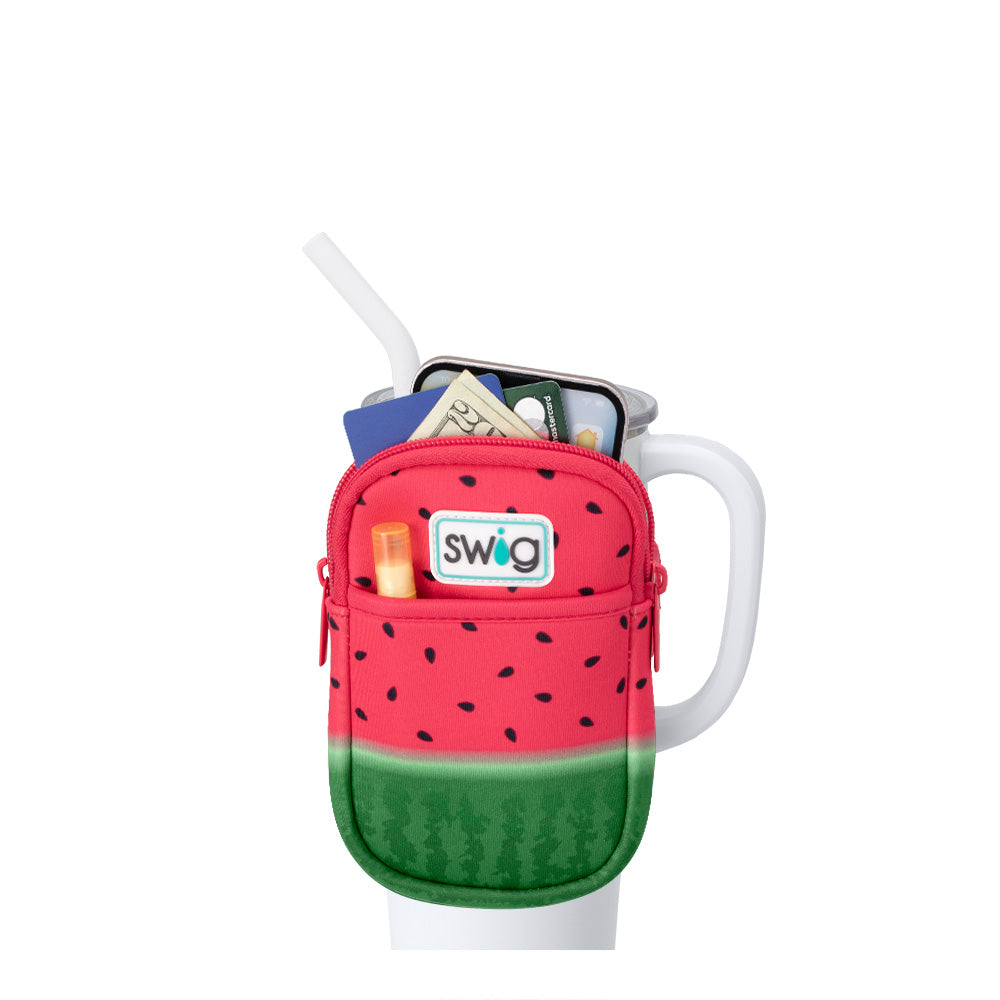 Melon Slice Mega Mug Pouch - Large Insulated Water Bottle Holder for Hiking, Gym & Travel - Cute Fruit Design Tote Bag