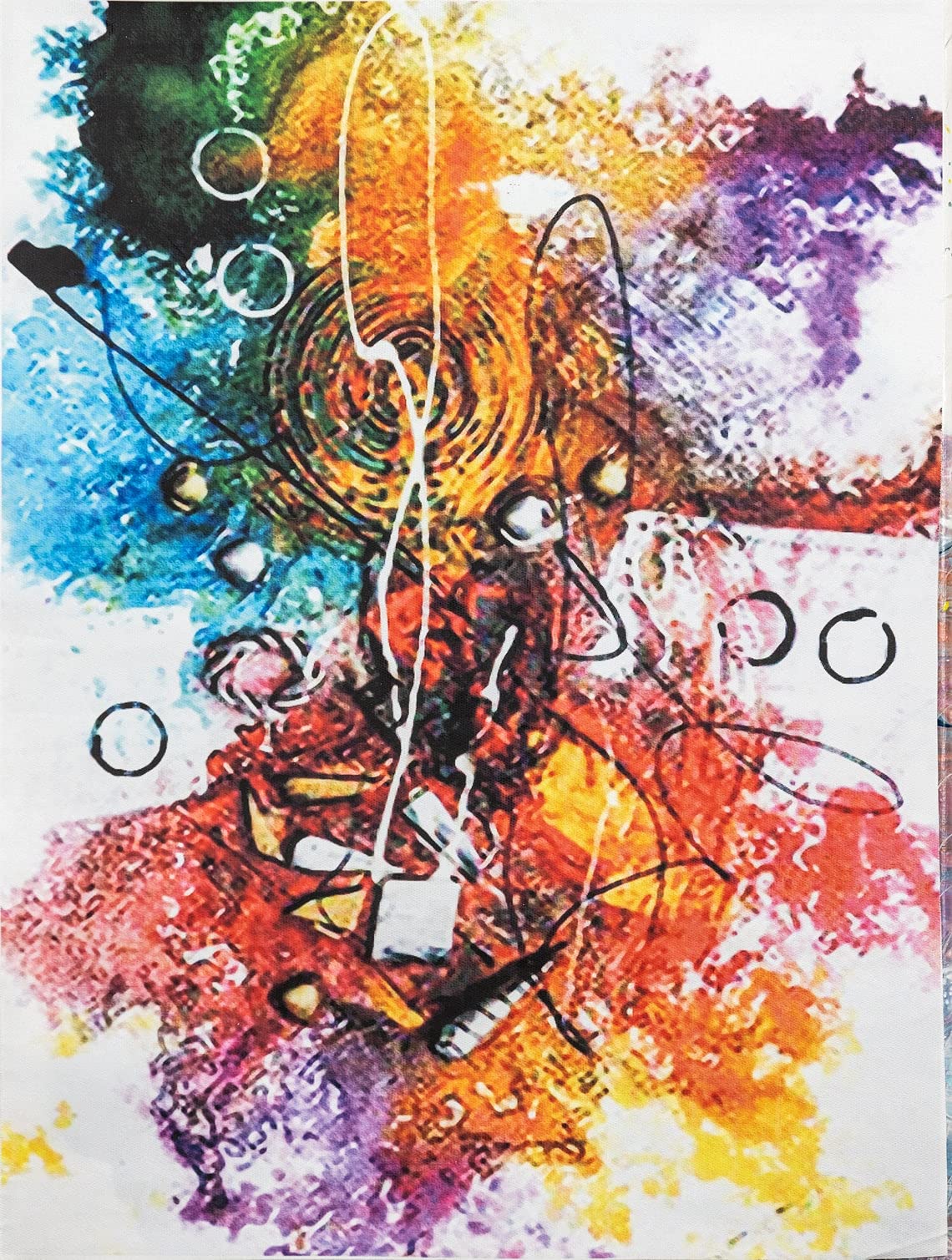 Psychedelic Painting - Vibrant Multicolor Wall Art - Extra Large Handmade Canvas for Home Decor (24x48 Inches) - Perfect Gift for Friends & Housewarming - Ideal for Living Room, Bedroom, or Office Wall Decor