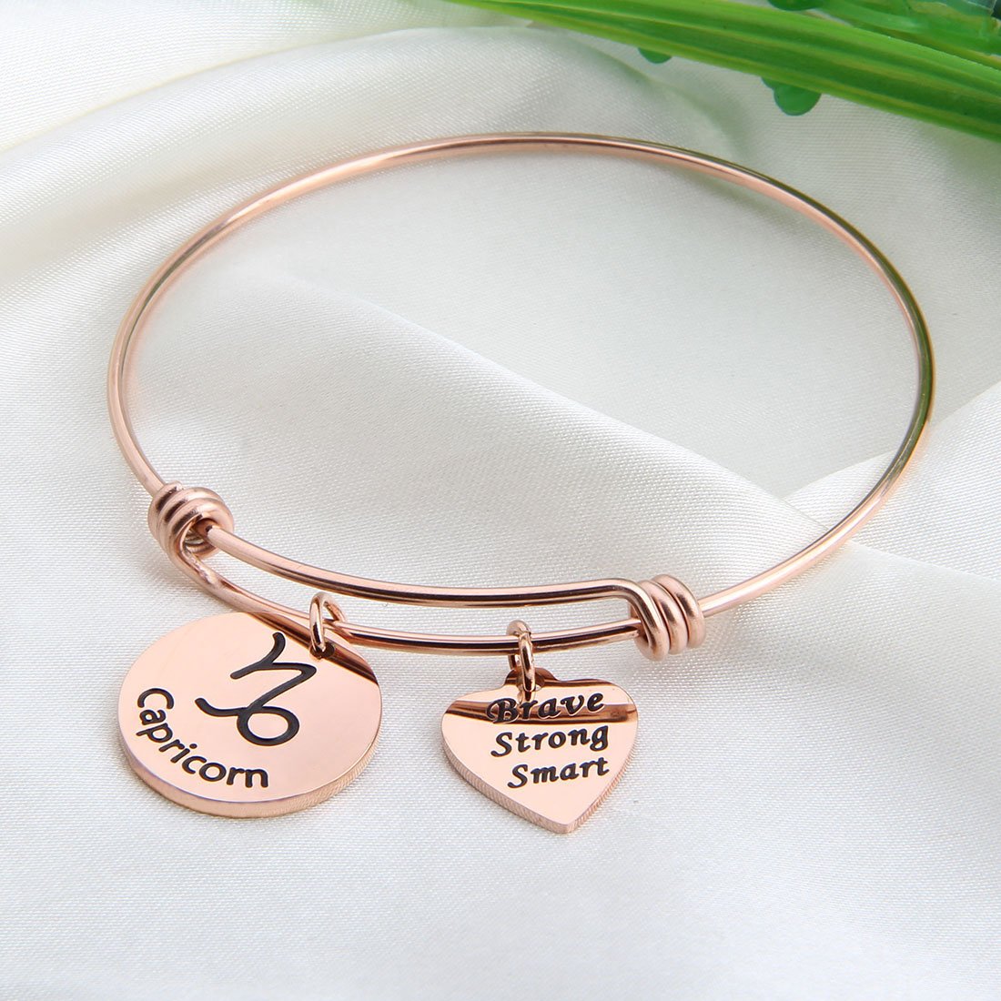 Rose Gold Zodiac Bracelet - Expandable Wire Bangle for Women | Birthday Gift & Daily Wear
