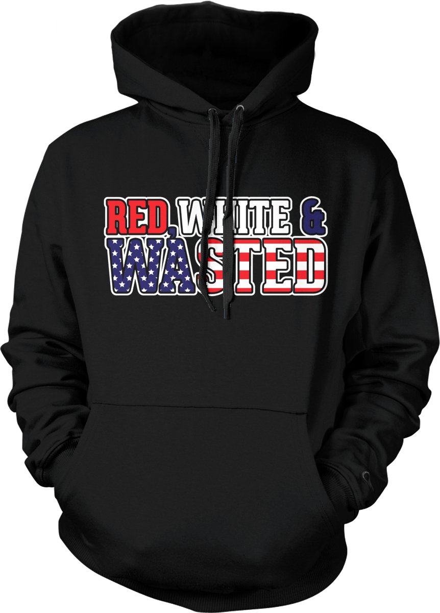 American Pride Hooded Sweatshirt - Patriotic Red White & Blue Pullover Hoodie for Men & Women | Perfect for 4th of July, Veterans Day & Football Games
