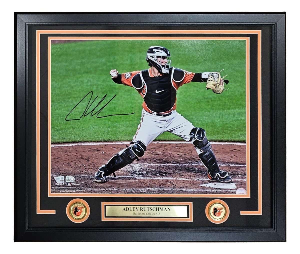 Adley Rutschman Autographed Signed Framed 16x20 Photo - Baltimore Orioles MLB Baseball Memorabilia - Perfect for Sports Fans, Collectors, and Home Office Decor