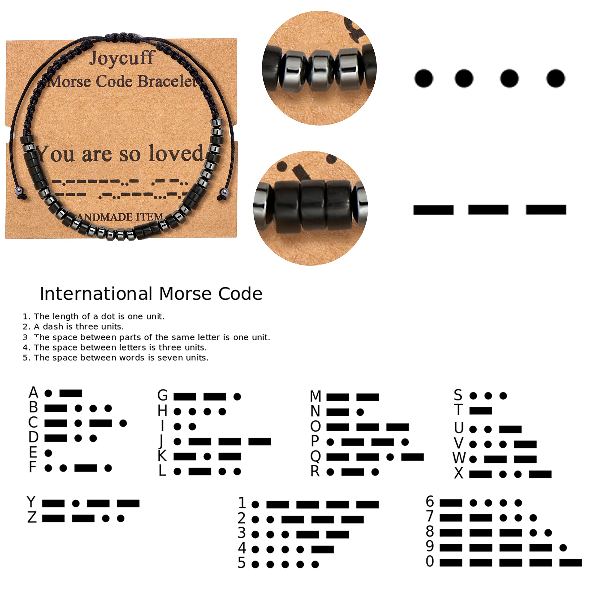 JoycuFF Morse Code Bracelet for Women - Inspirational Secret Message Jewelry, Funny Gift for Girls, Christmas & Birthday Present - Perfect for Everyday Wear, Date Nights & Special Occasions