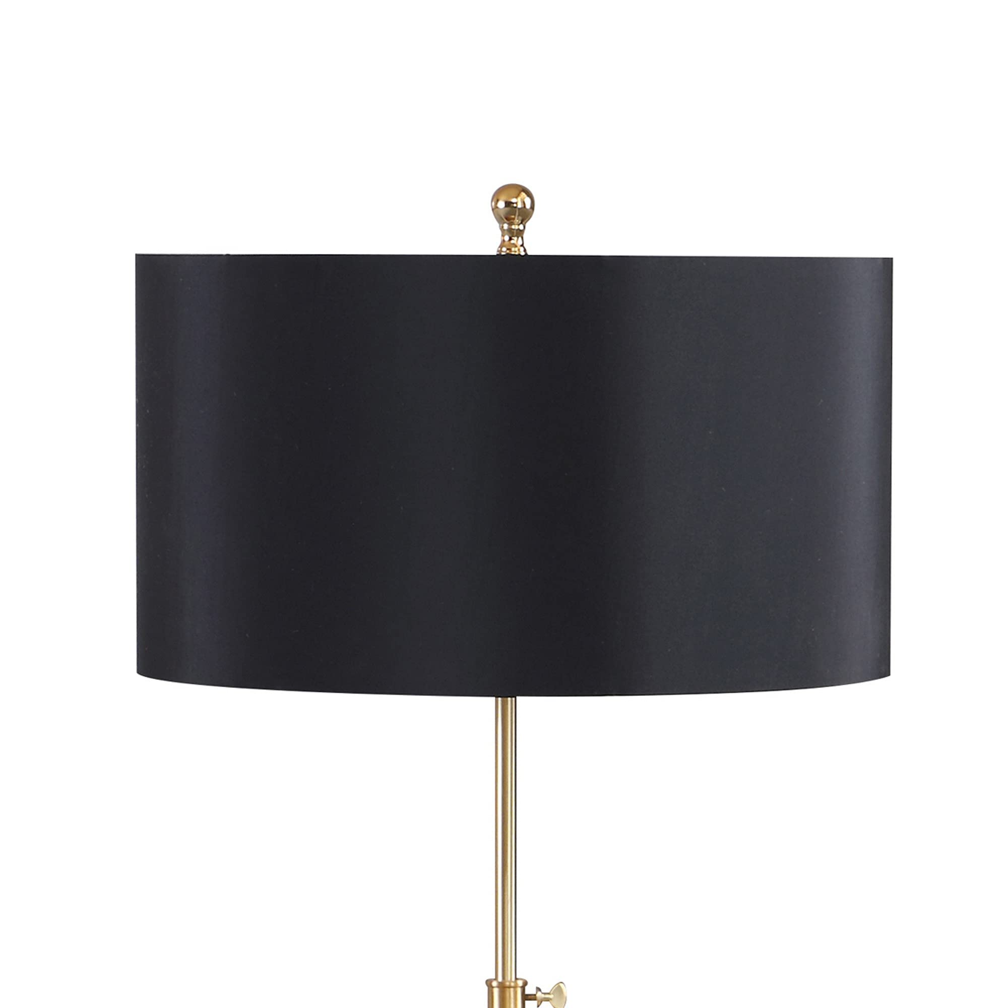 Benjara Modern Floor Lamp with Black Drum Shade & Gold Tripod Base - Elegant Lighting for Living Room, Bedroom, or Office Decor