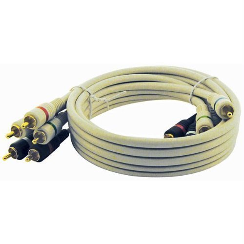 Premium 12ft 3-RCA Component Video Cable - High-Quality AV Cable for Home Theater, Gaming & HD TV - Retail Blister Pack