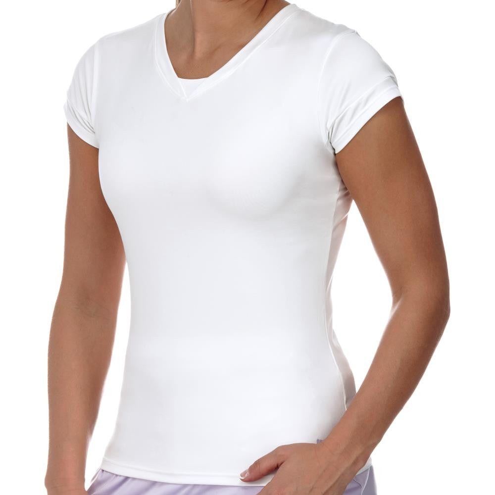K Swiss Women's Spring Pace Cap Sleeve Top - Breathable White Workout Shirt for Running, Yoga & Gym | Lightweight Athletic Tee