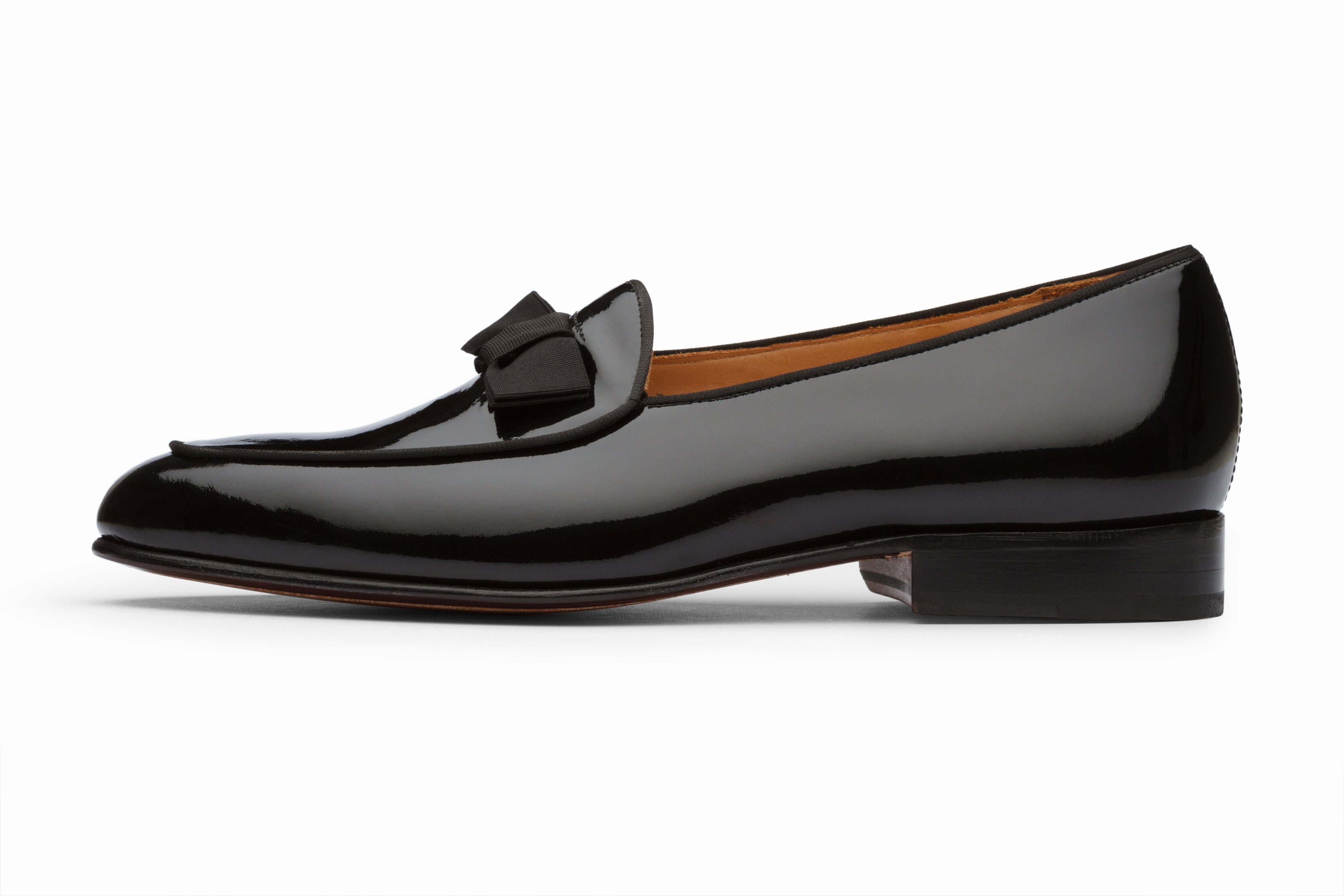 Elegant Black Patent Leather Formal Pumps with Grosgrain Bow - Perfect for Weddings, Office Wear & Evening Events
