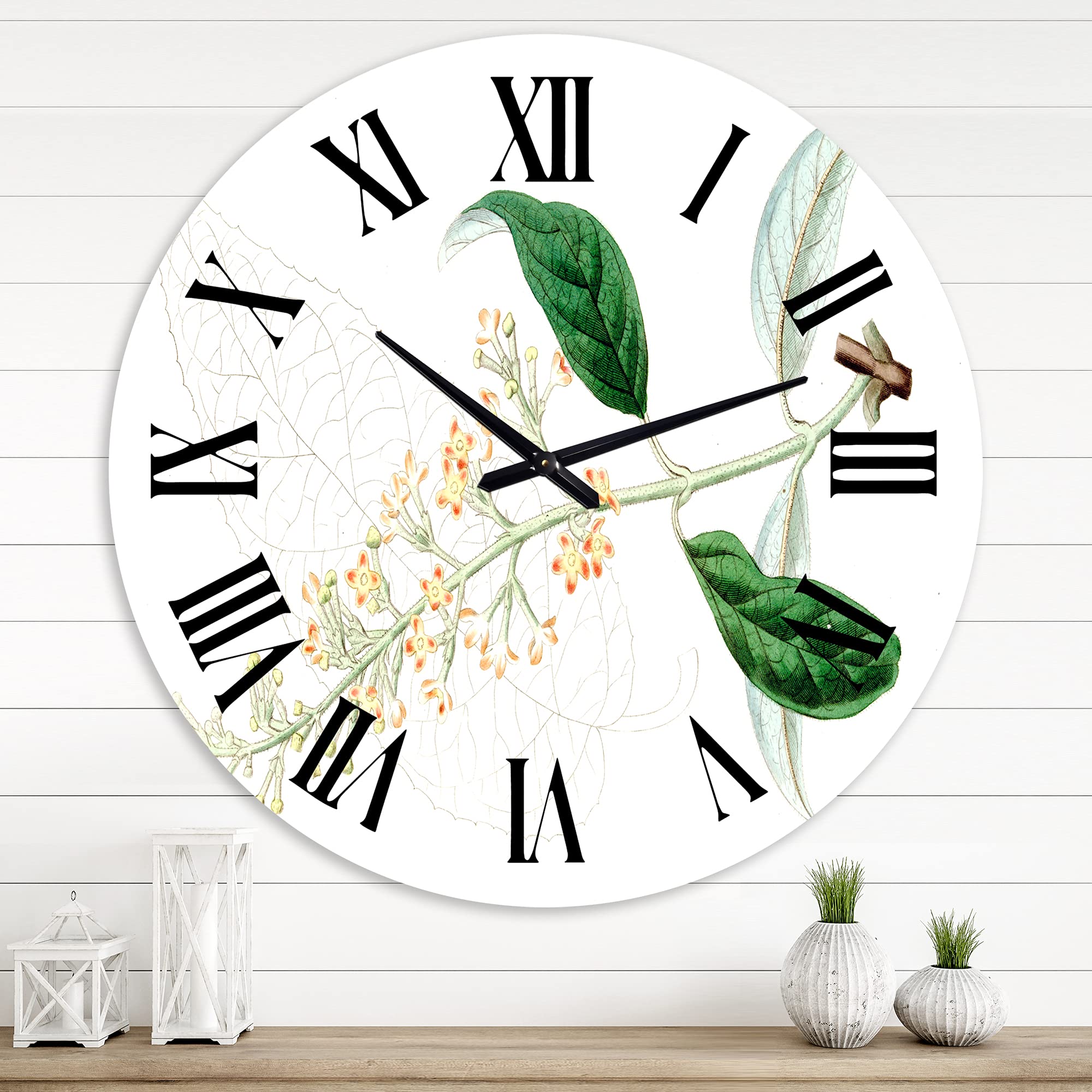 Vintage Floral Wall Clock - Large Traditional Botanical Design for Home & Office Decor | Perfect for Living Room, Bedroom, and Workspace